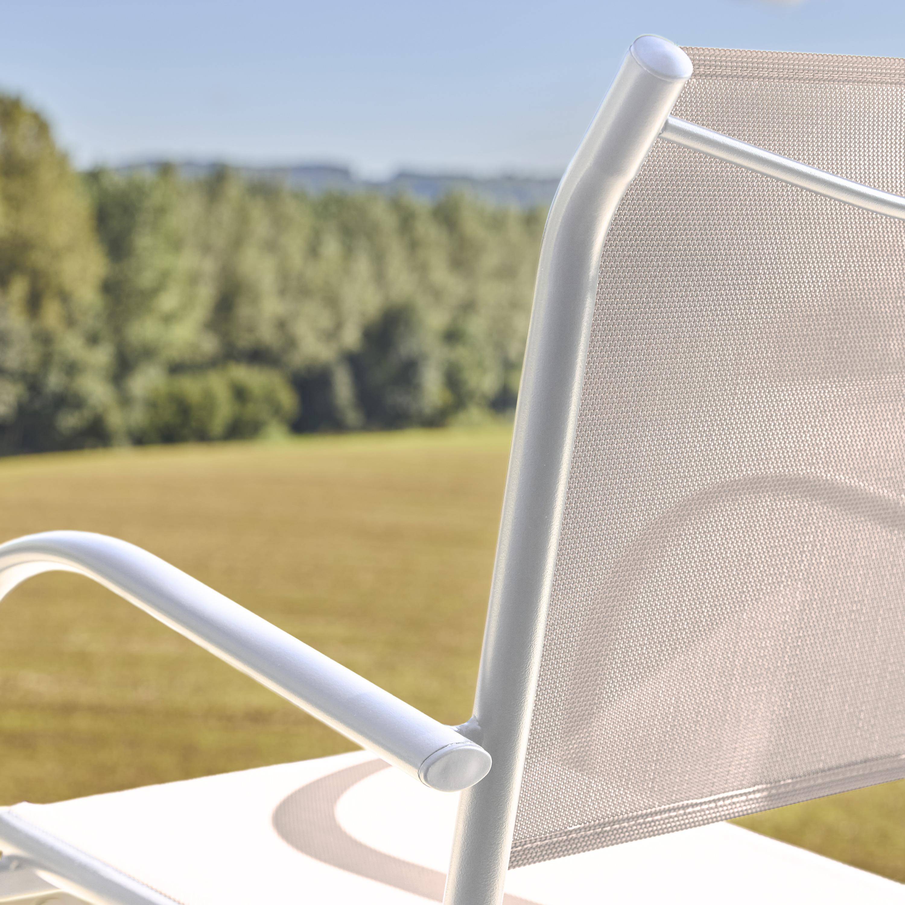 4er-Set Gartensessel aus Aluminium und Textilene, weiß, 62 x 55 x 84 cm - Amara Photo5