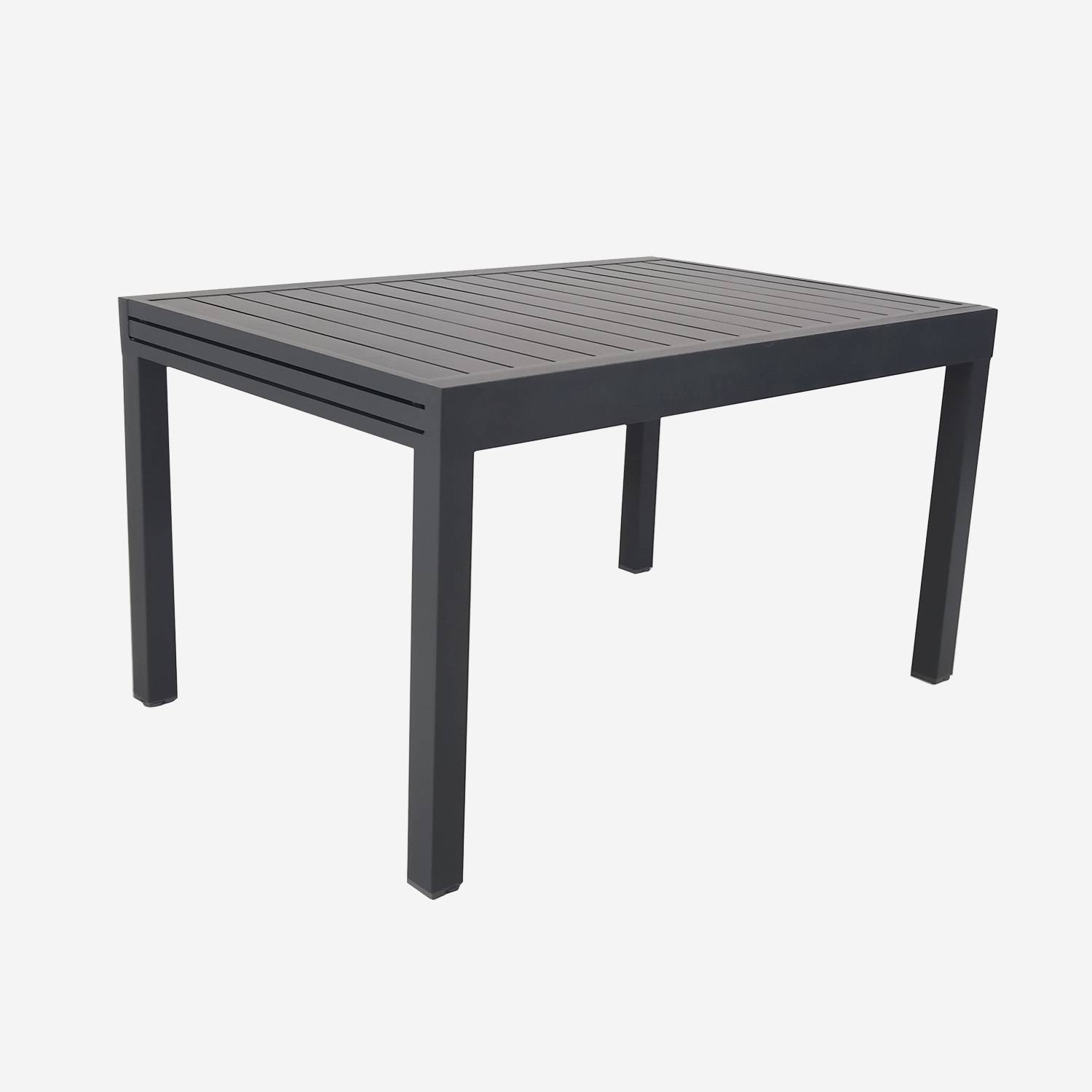 Gartentisch ausziehbar, aus Aluminium, anthrazit, 8 Plätze