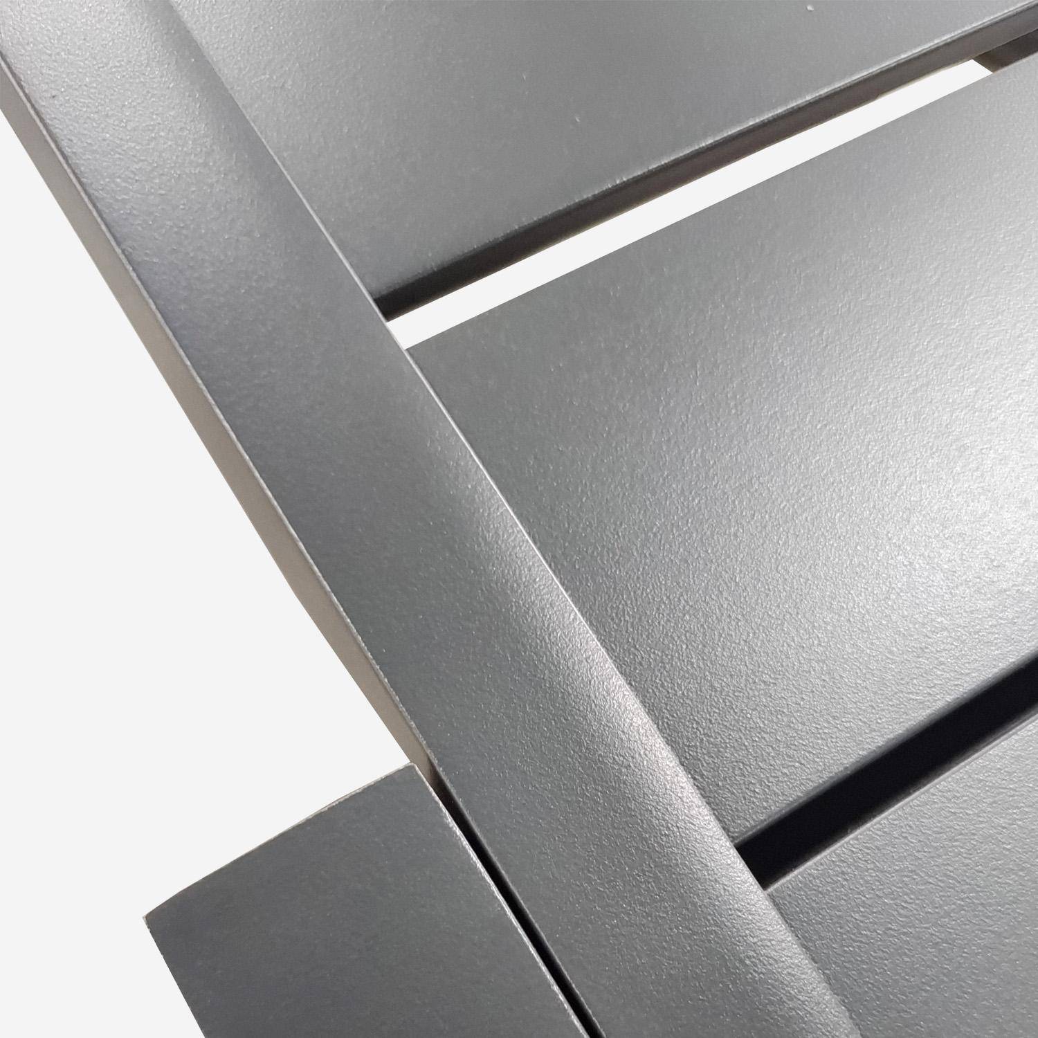 Gartentisch aus Aluminium anthrazit, ausziehbar, 8 Personen, 135 / 270 x 90 x 75 cm - Elora Photo7