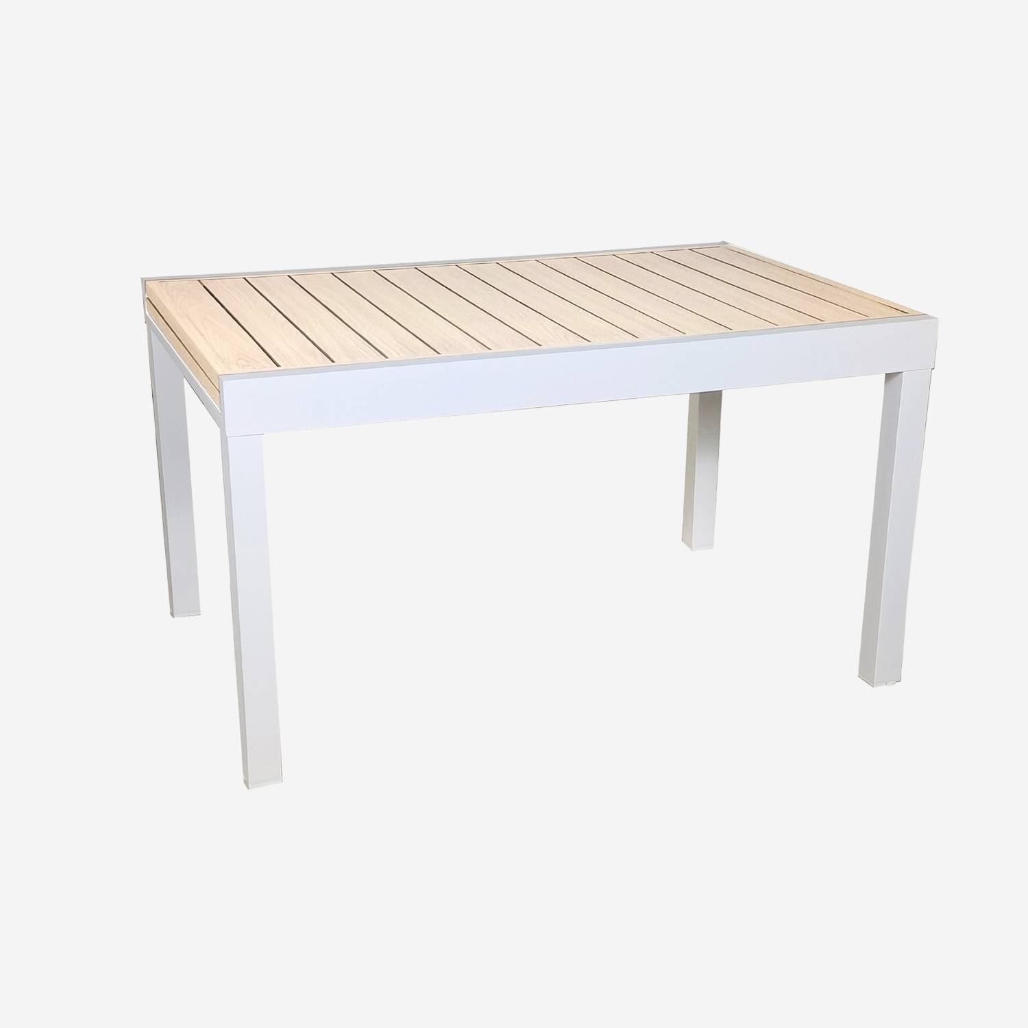 Gartentisch ausziehbar, aus Aluminium, weiß, 8 Plätze