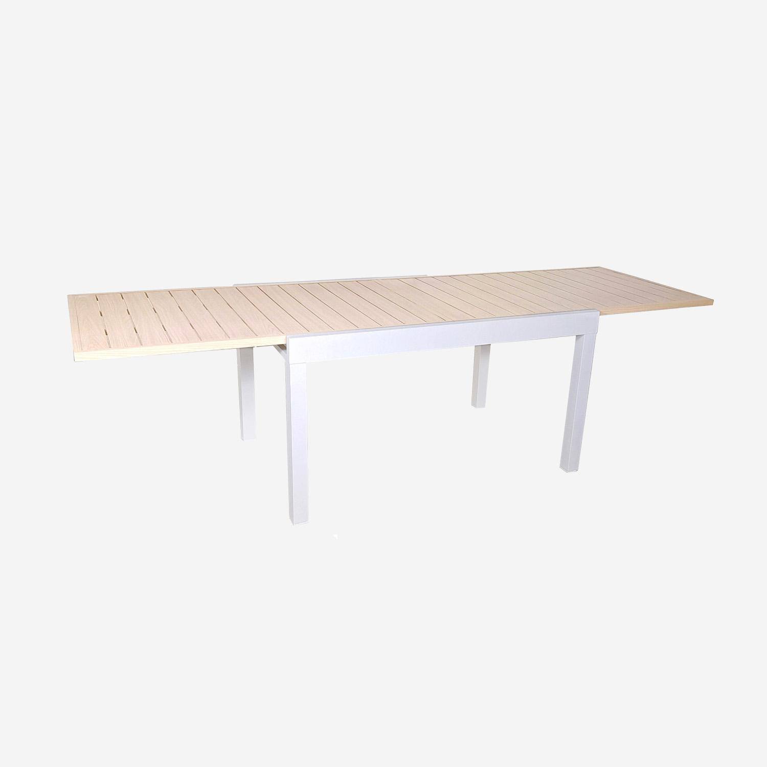  Gartentisch aus Aluminium weiß, ausziehbar, 8 Personen, 135 / 270 x 90 x 75 cm - Elora Photo5