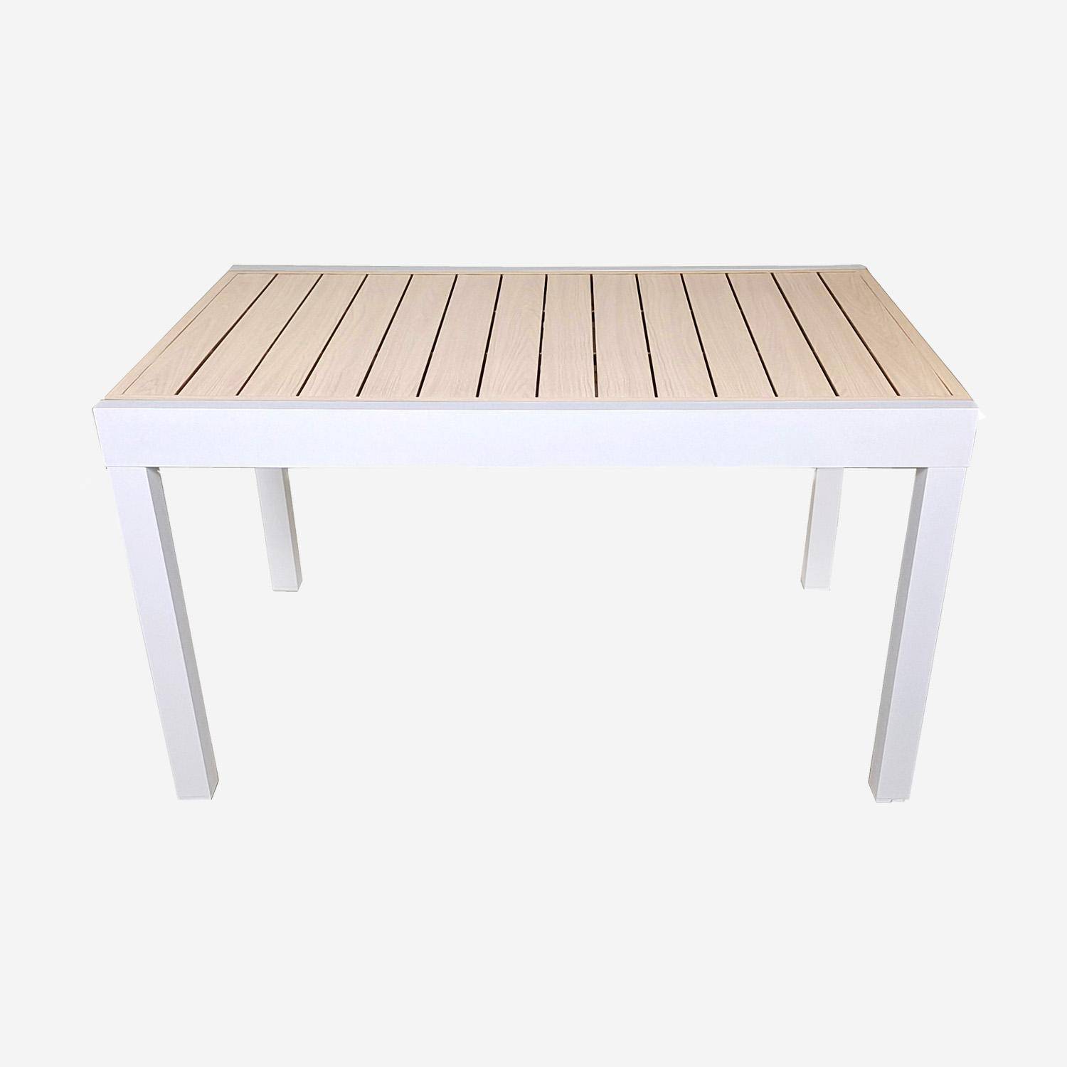  Gartentisch aus Aluminium weiß, ausziehbar, 8 Personen, 135 / 270 x 90 x 75 cm - Elora Photo4