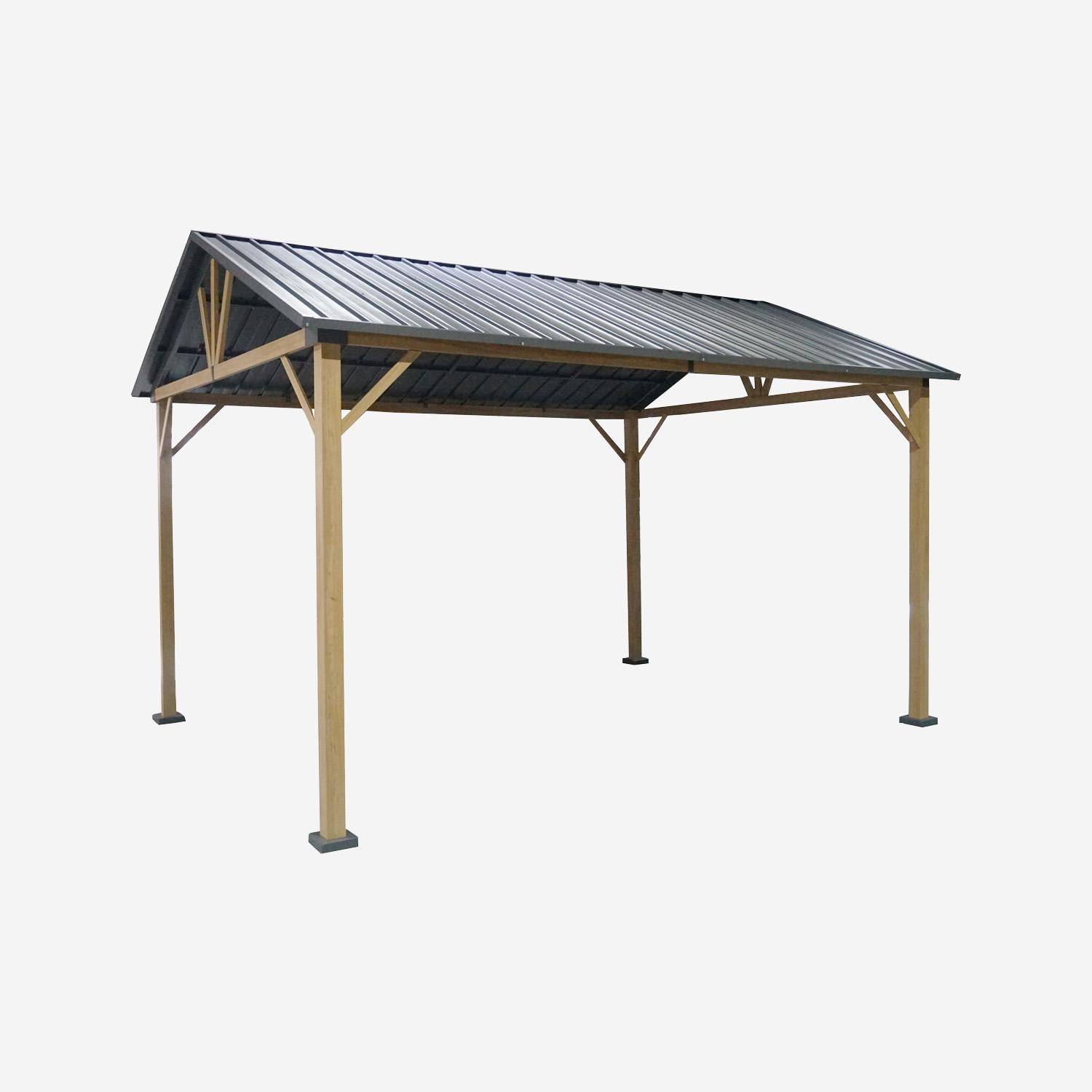 Carport CALISTA en aluminium et acier anthracite, 12 m² Photo3