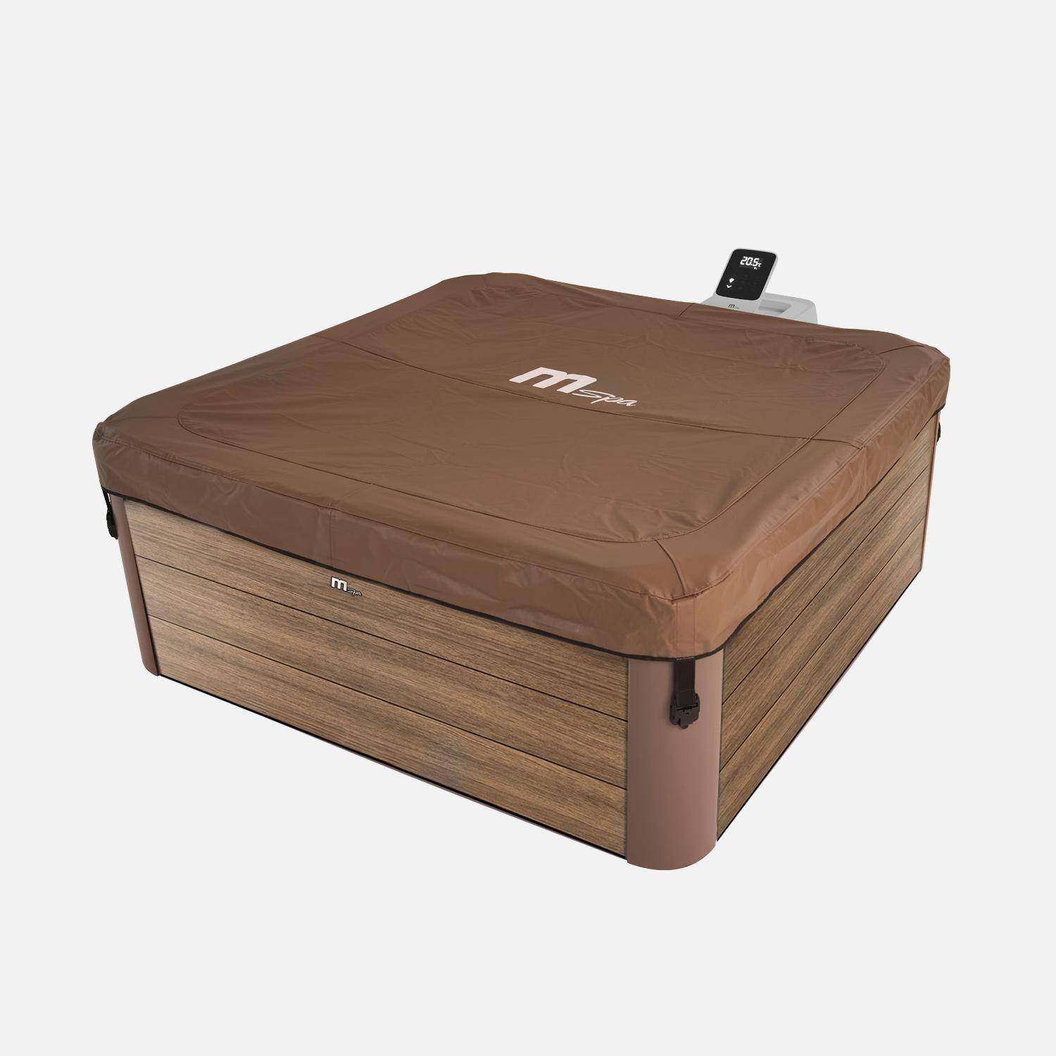 6-persoons rigide hydromassage spa, 4 kussens, Oslo Amber, B 160 x D 160 x H 65 cm, beige,sweeek,Photo4