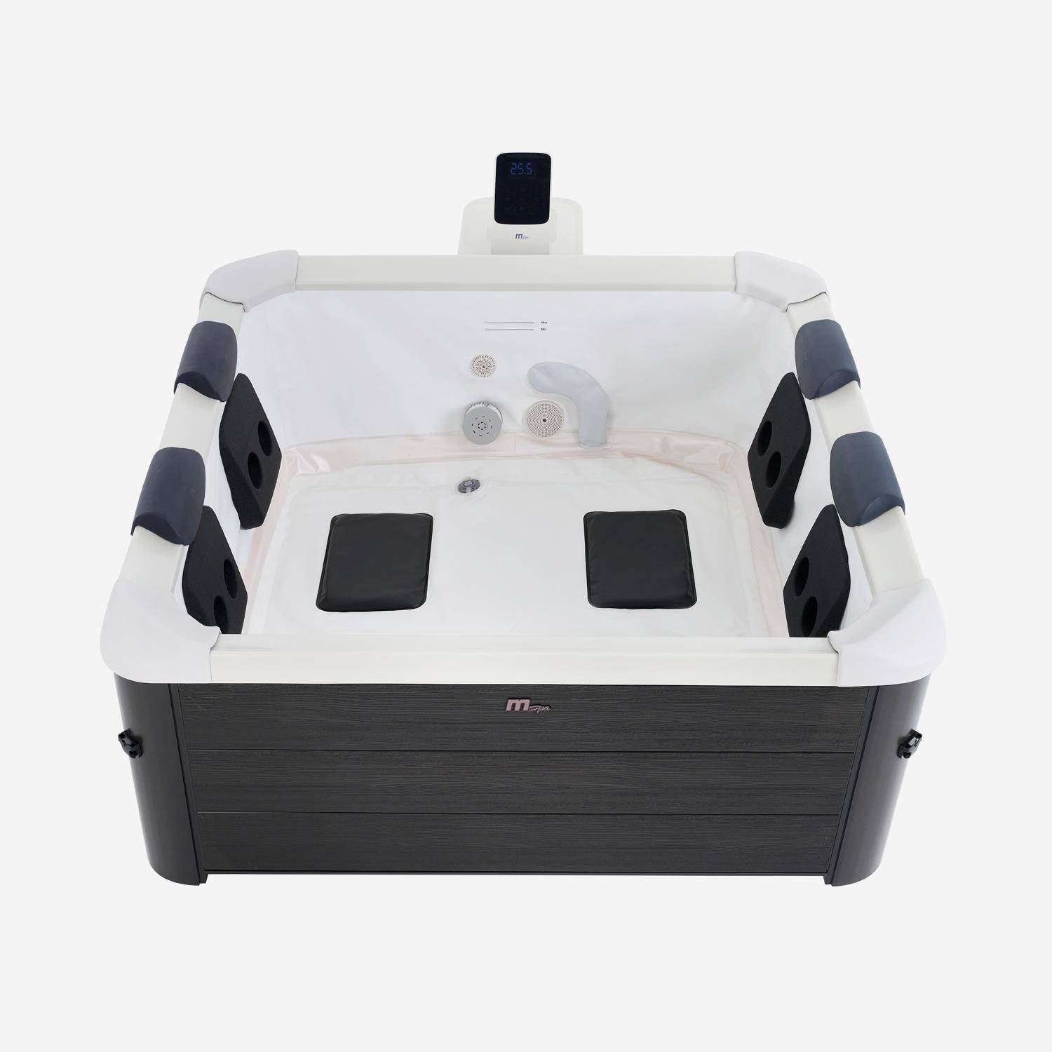 SPA rigide OSLO Plus MSPA 6 personnes gris, 4 coussins, bâche incluse, hydromassages système, 180 x 180 x 65 cm Photo4