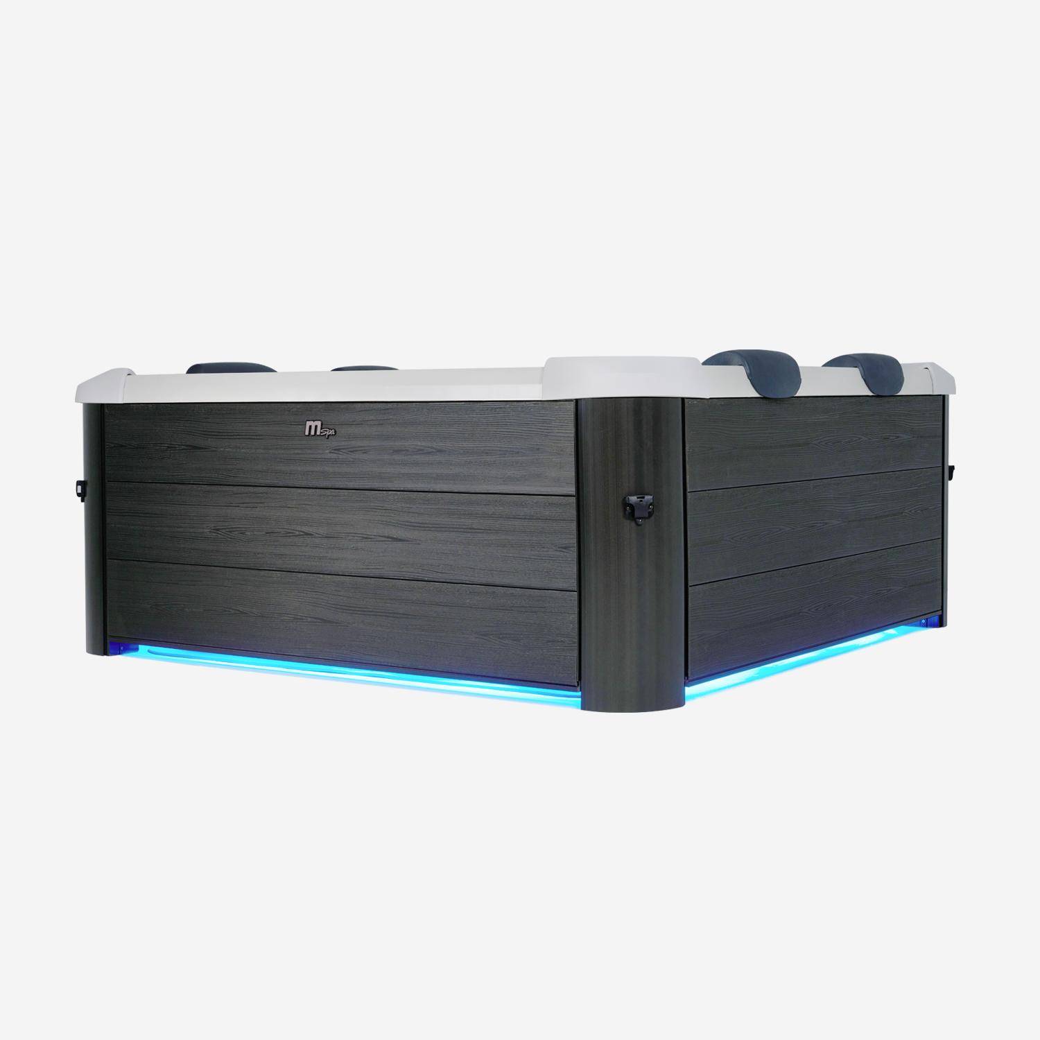 SPA rigide OSLO Plus MSPA 6 personnes gris, 4 coussins, bâche incluse, hydromassages système, 180 x 180 x 65 cm Photo3