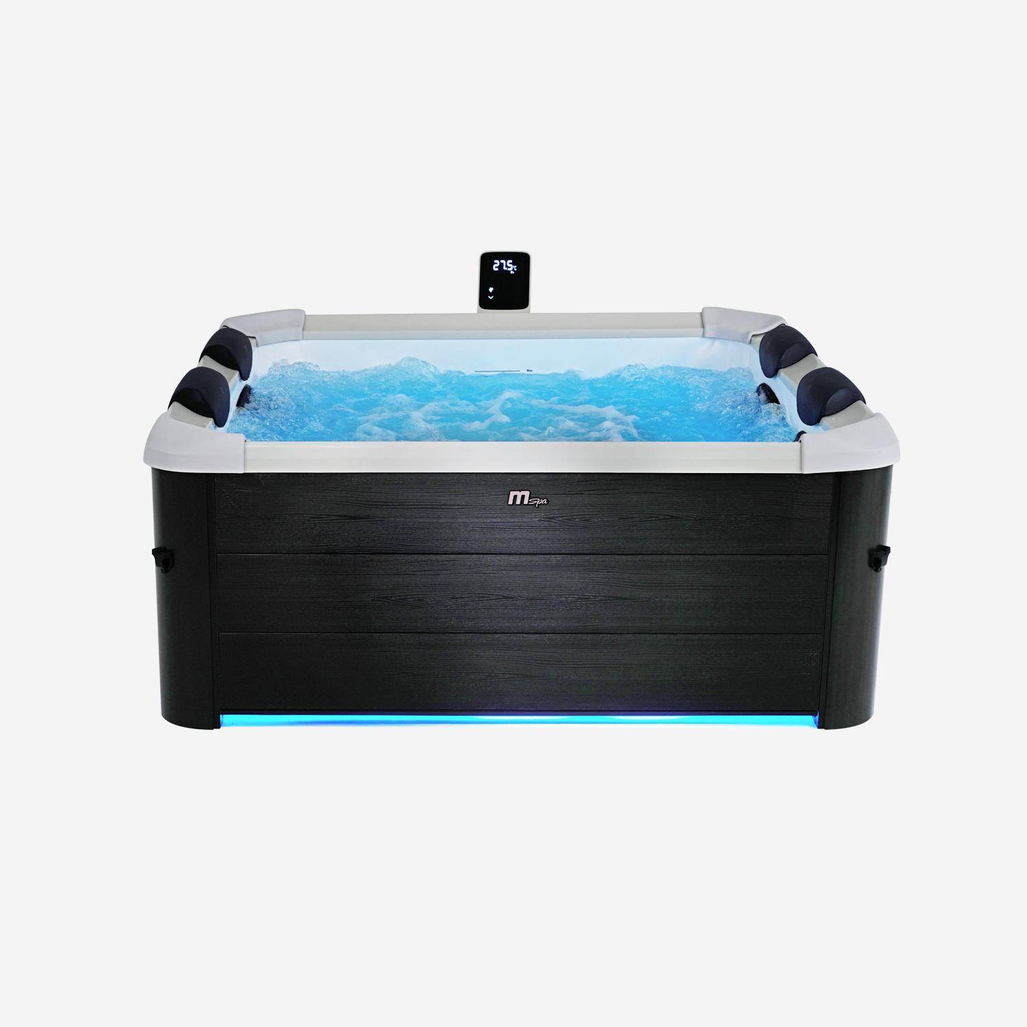 SPA rigide OSLO Plus MSPA 6 personnes gris, 4 coussins, bâche incluse, hydromassages système, 180 x 180 x 65 cm Photo2