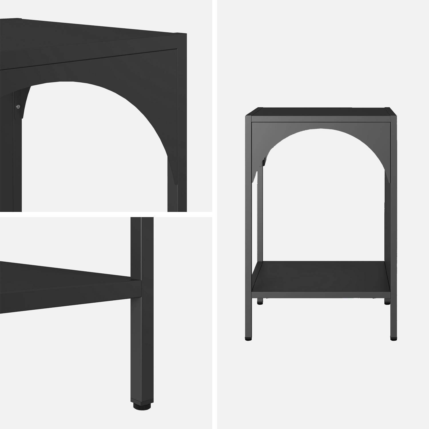 Set di 2 comodini in metallo, Soho, Nero, 35x35x52 cm Photo6