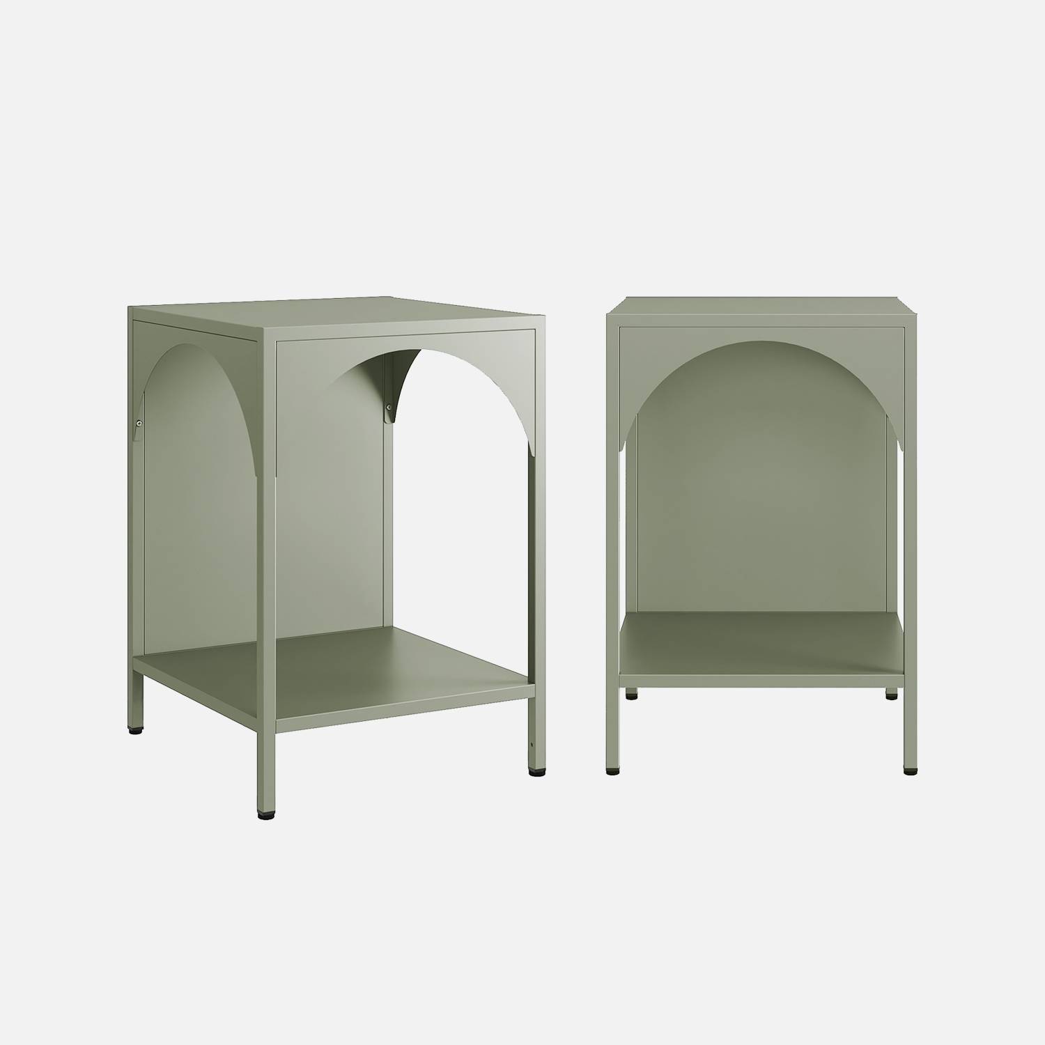 Lot de 2 tables de chevet, tables d'appoint vert