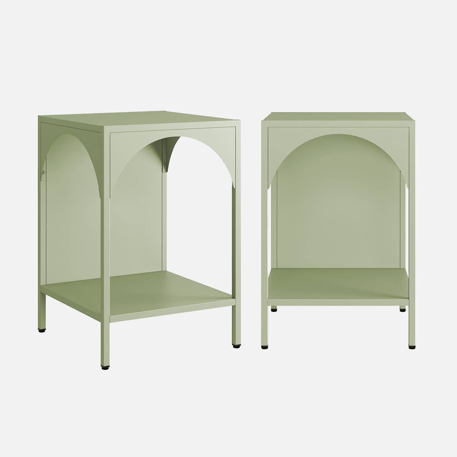 Lot de 2 tables de chevet, tables d'appoint vert I sweeek