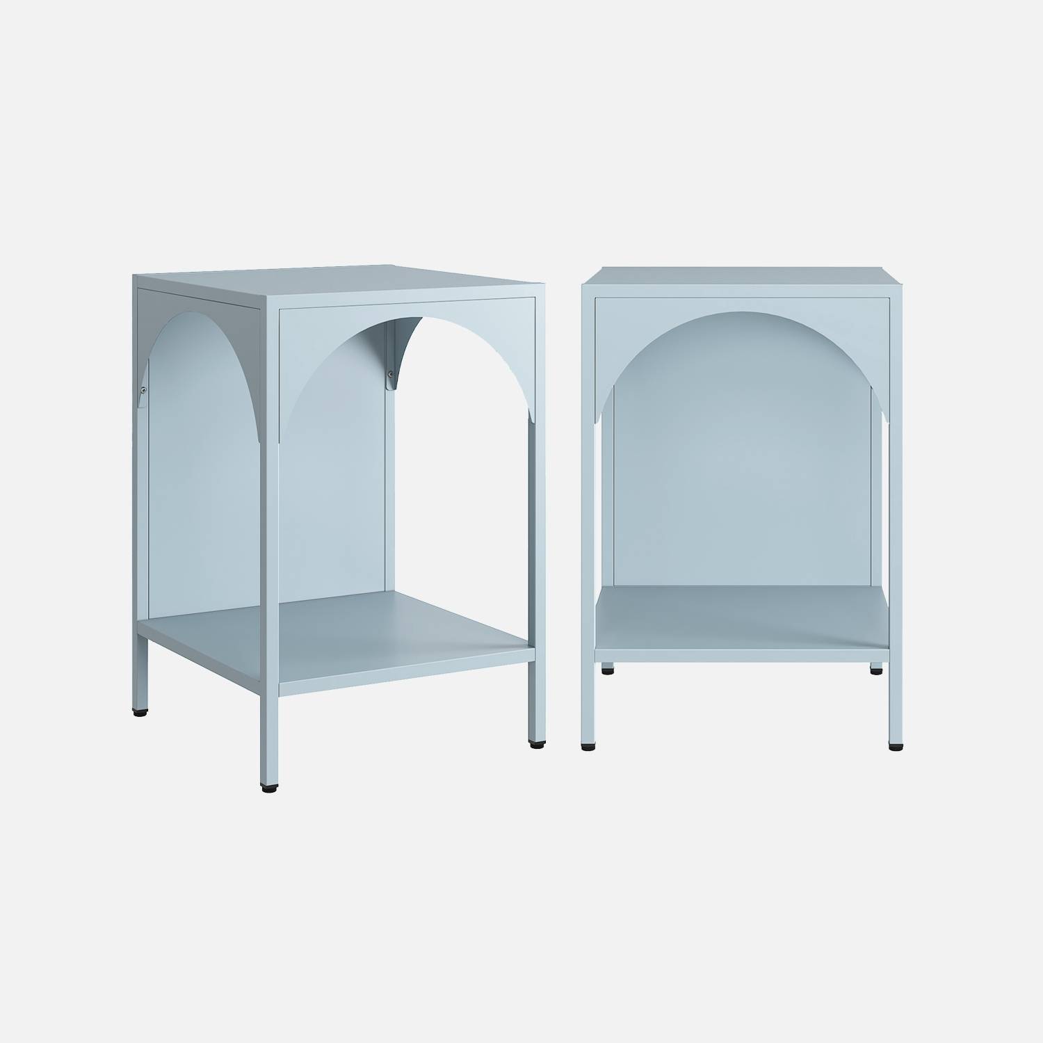 Lot de 2 tables de chevet, tables d'appoint bleu clair I sweeek