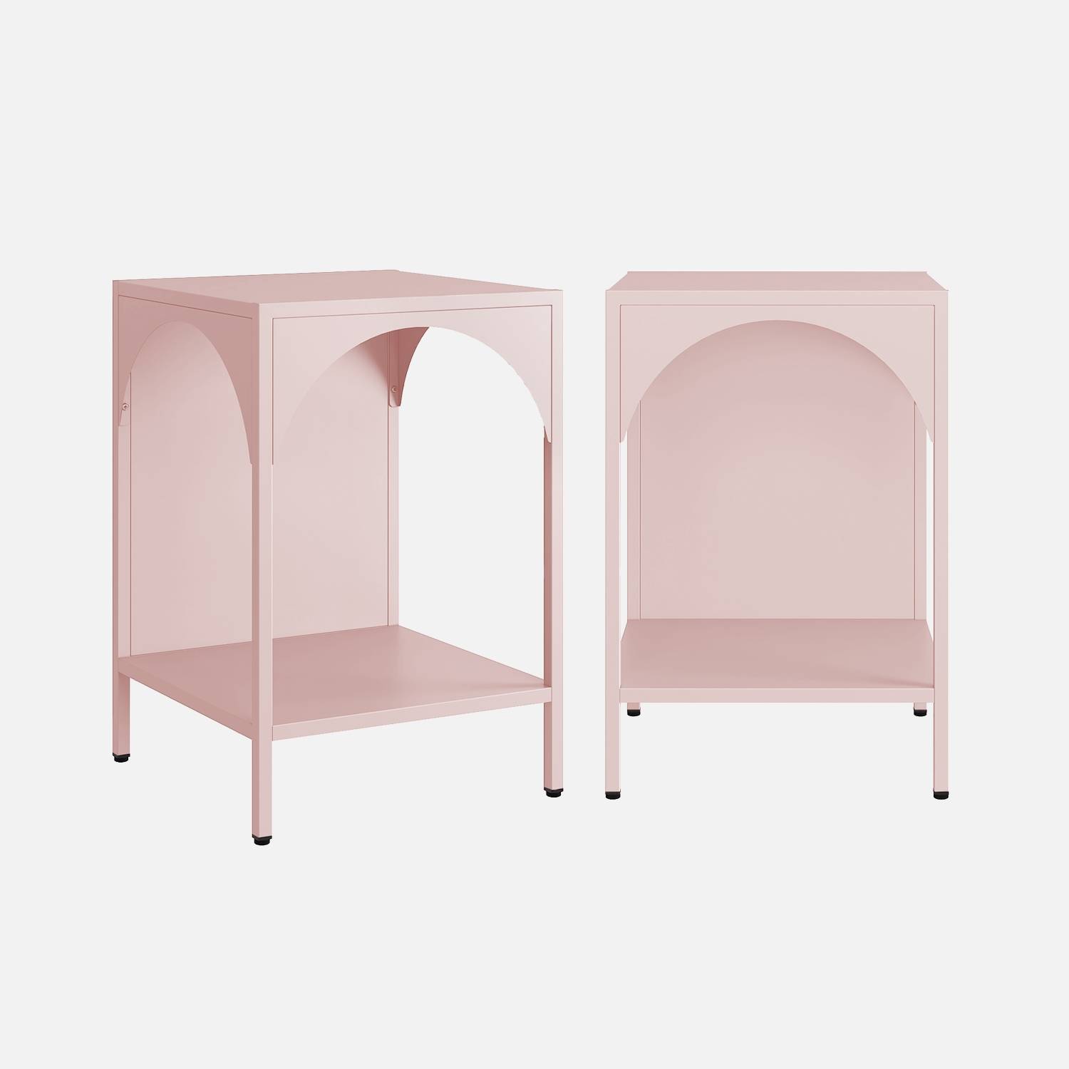 2er-Set Nachttische, Beistelltische rosa