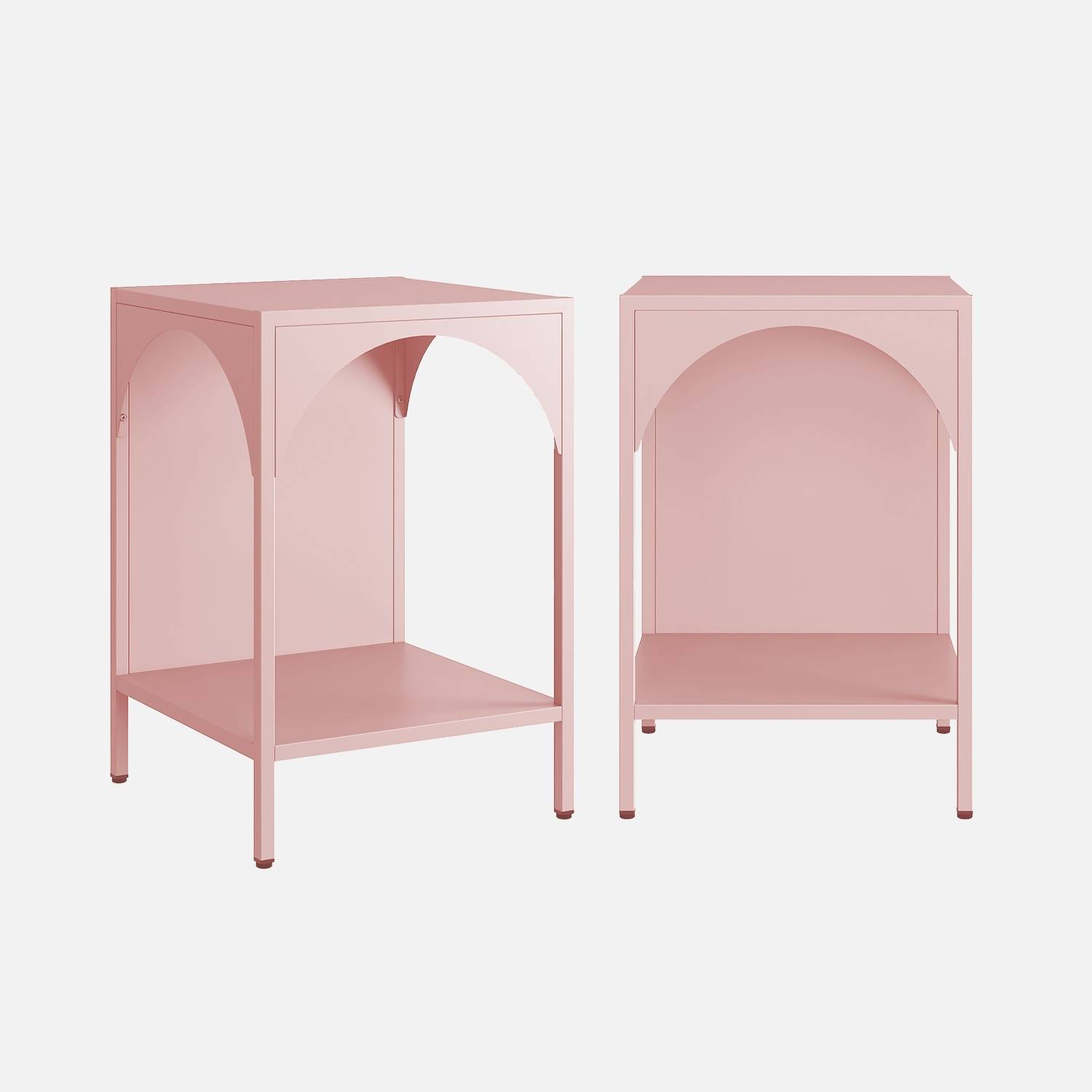 Lot de 2 tables de chevet, tables d'appoint rose I sweeek