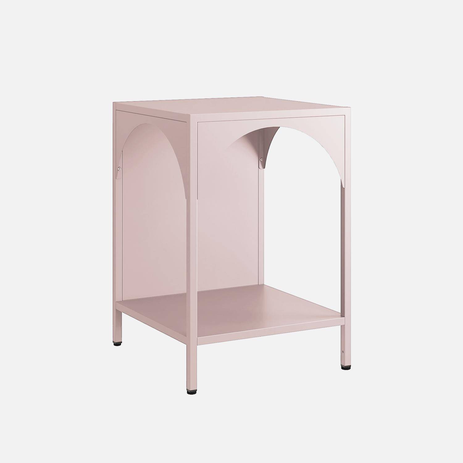 Lot de 2 tables de chevet, tables d'appoint en acier style industriel, rose, L 35 x l 35 x H 51cm,sweeek,Photo6