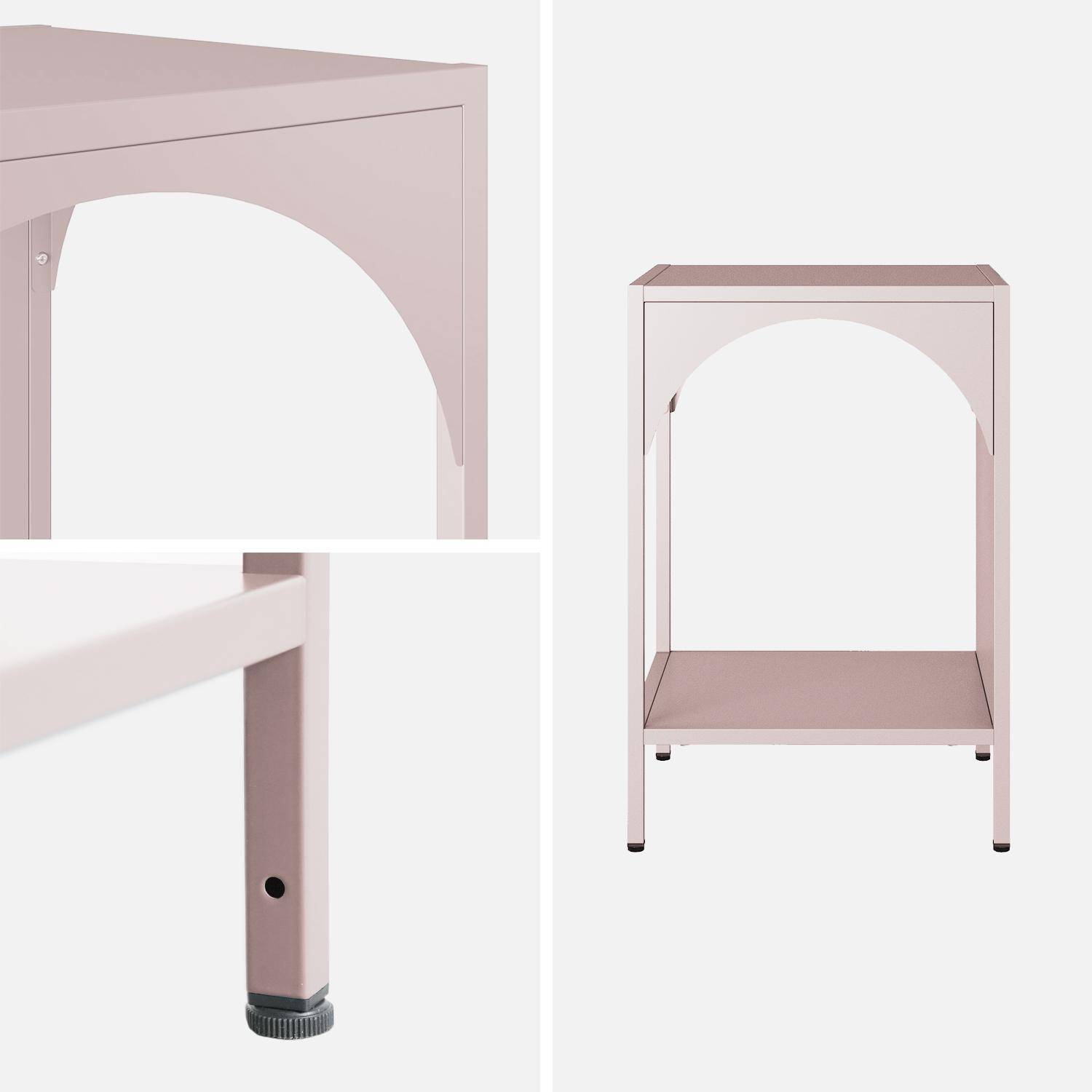 Lot de 2 tables de chevet, tables d'appoint en acier style industriel, rose, L 35 x l 35 x H 51cm,sweeek,Photo8
