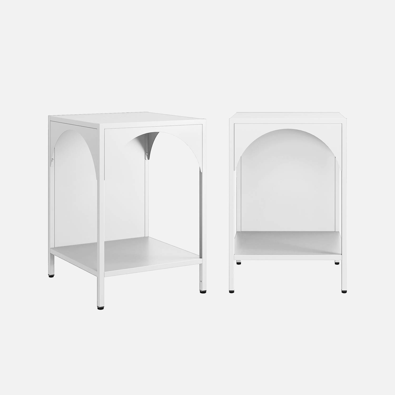 Lot de 2 tables de chevet, tables d'appoint blanc