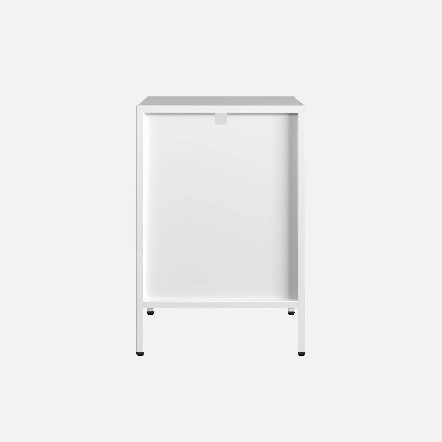 Mesita de noche de metal, set de 2, Soho, Blanco, 35x35x52 cm,sweeek,Photo7