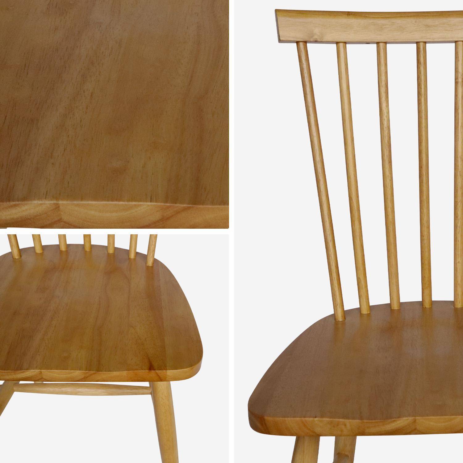 Set of 4 hevea wooden chairs, Romie, Natural, 49x44x90 cm Photo7