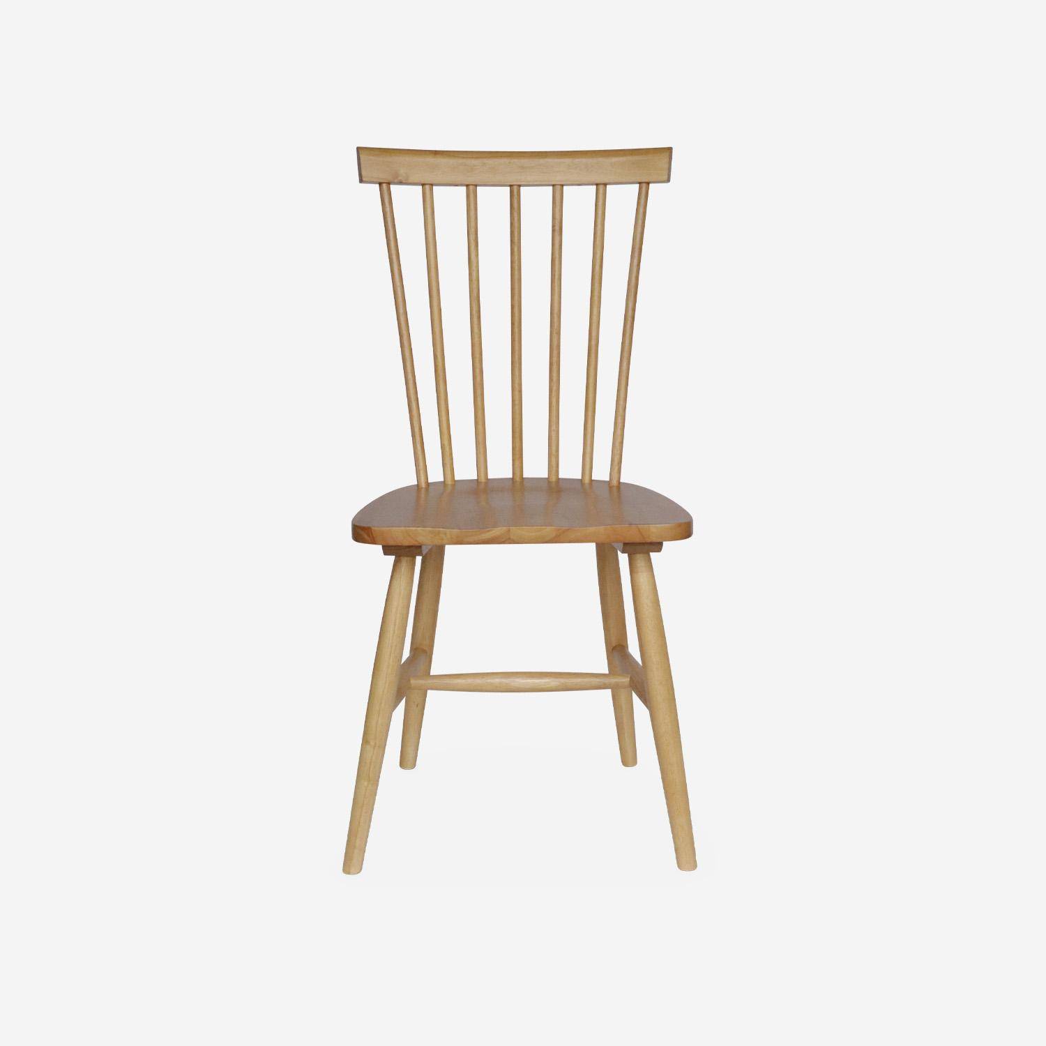 Set of 4 hevea wooden chairs, Romie, Natural, 49x44x90 cm Photo6