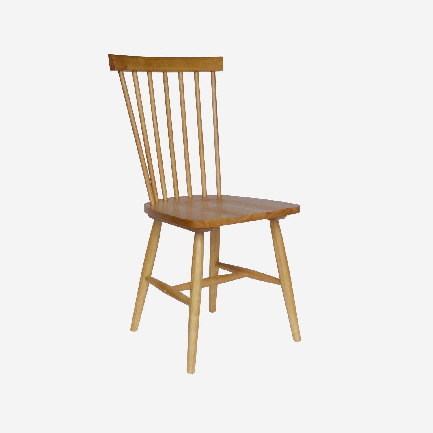 Set of 4 hevea wooden chairs, Romie, Natural, 49x44x90 cm Photo5