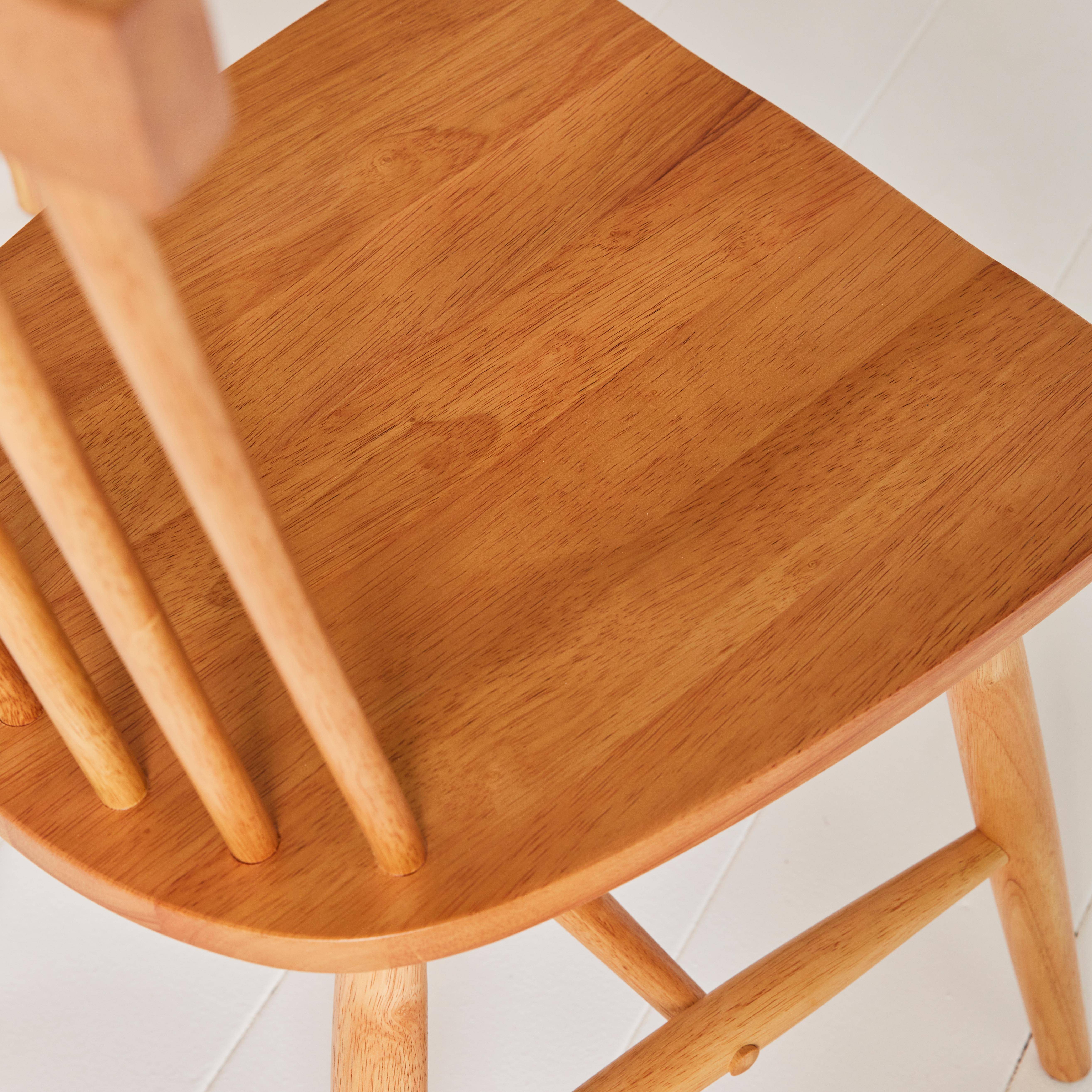 Set of 4 hevea wooden chairs, Romie, Natural, 49x44x90 cm Photo3