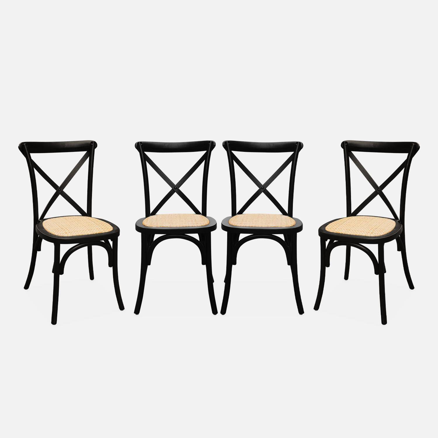 Vintage rubberhouten bistrostoelen (set van 4) zwart 48,5 x 53,5 x 88,5 cm - Belleville,sweeek,Photo2