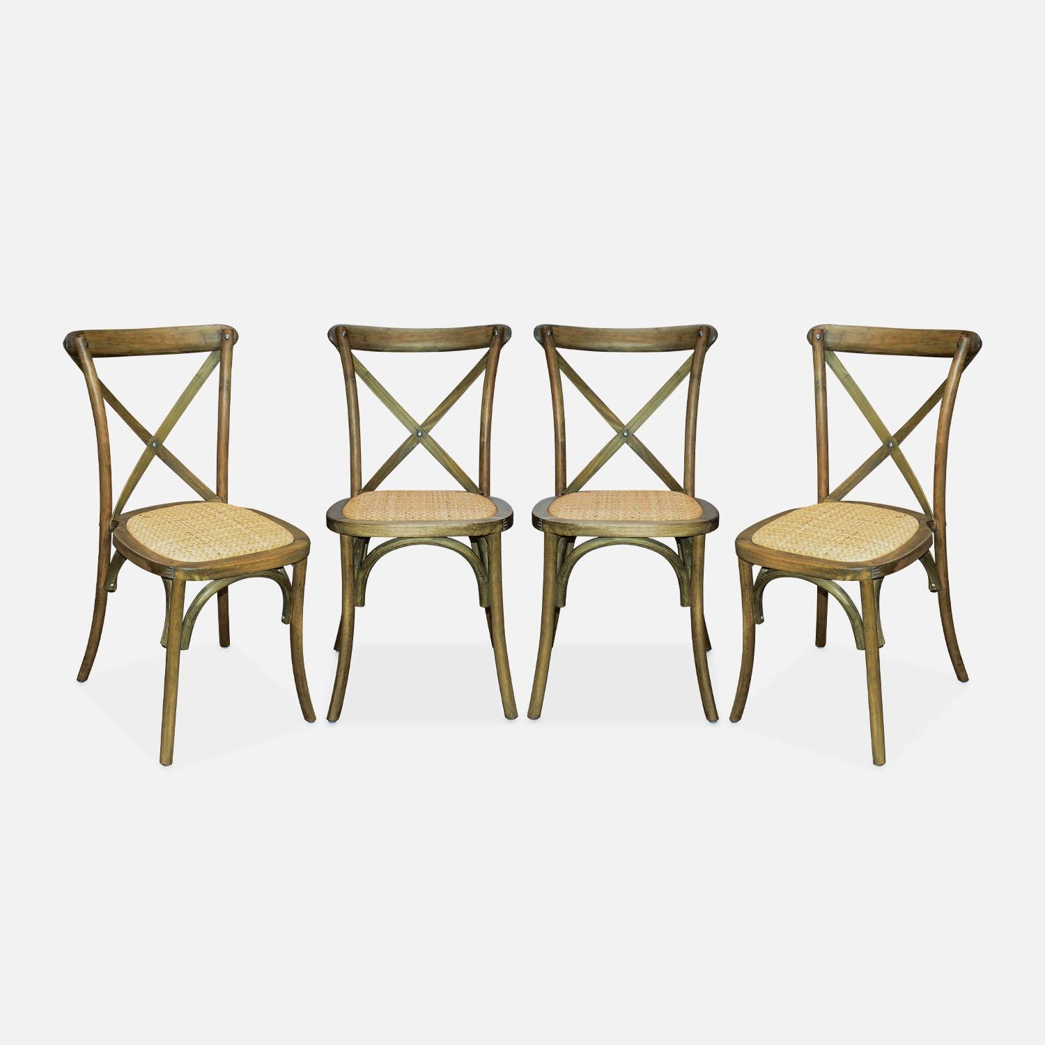 Lot de 4 chaises de bistrot en bois marron  | sweeek