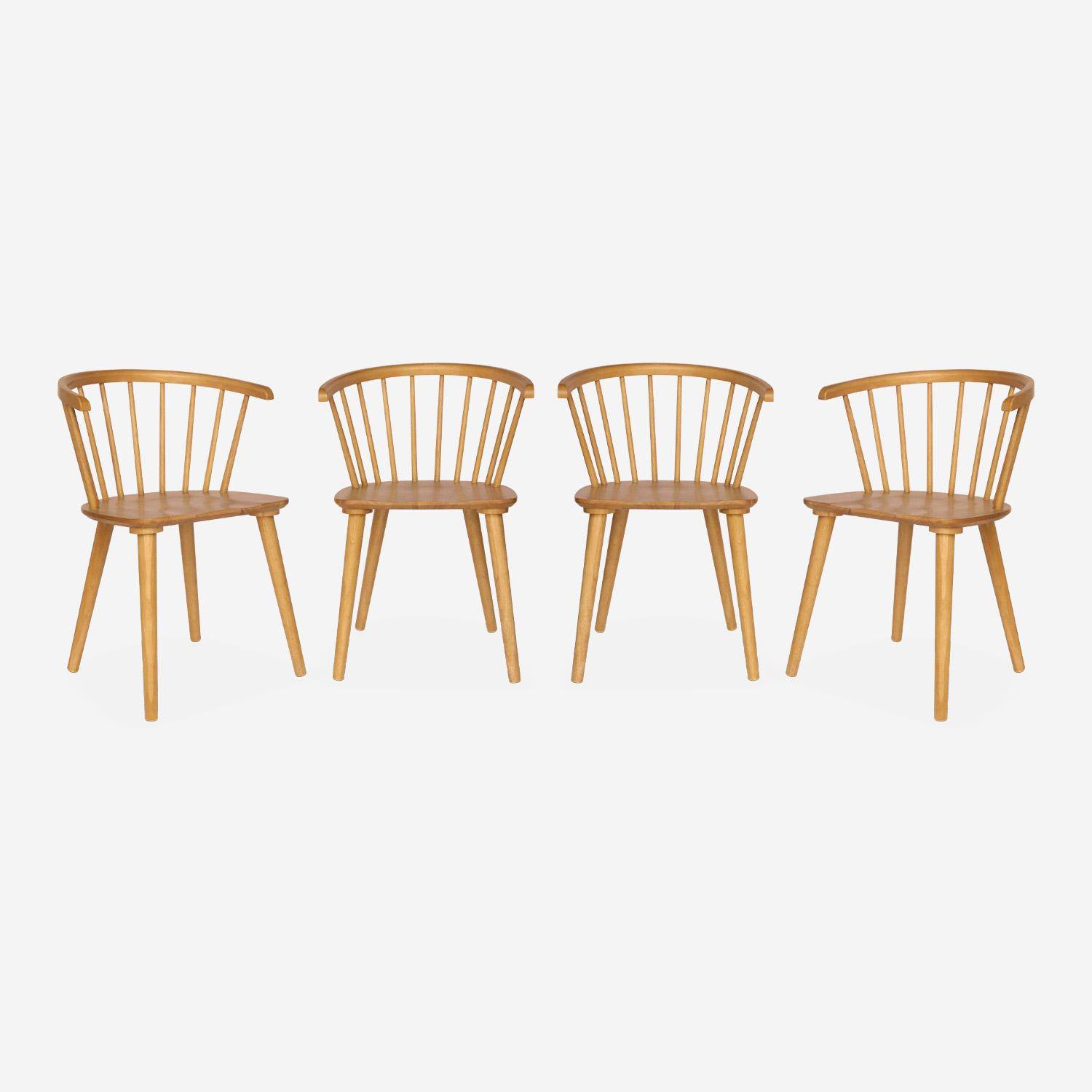 Set di 4 sedie in legno, Paula, Marrone naturale, 53x47.5x76 cm Photo3