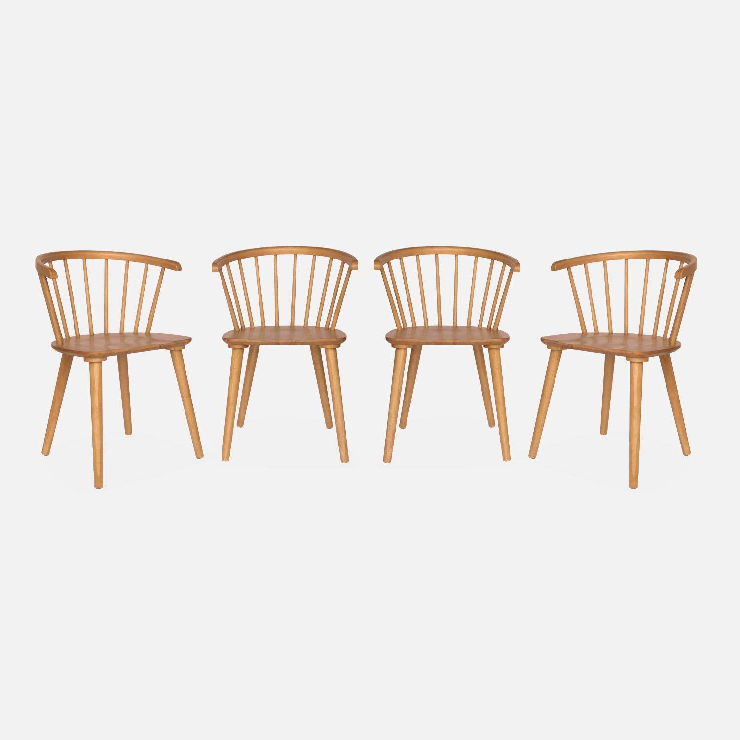 Set of 4 wooden and plywood chairs, Paula, Natural, 53x47.5x76 cm Photo3