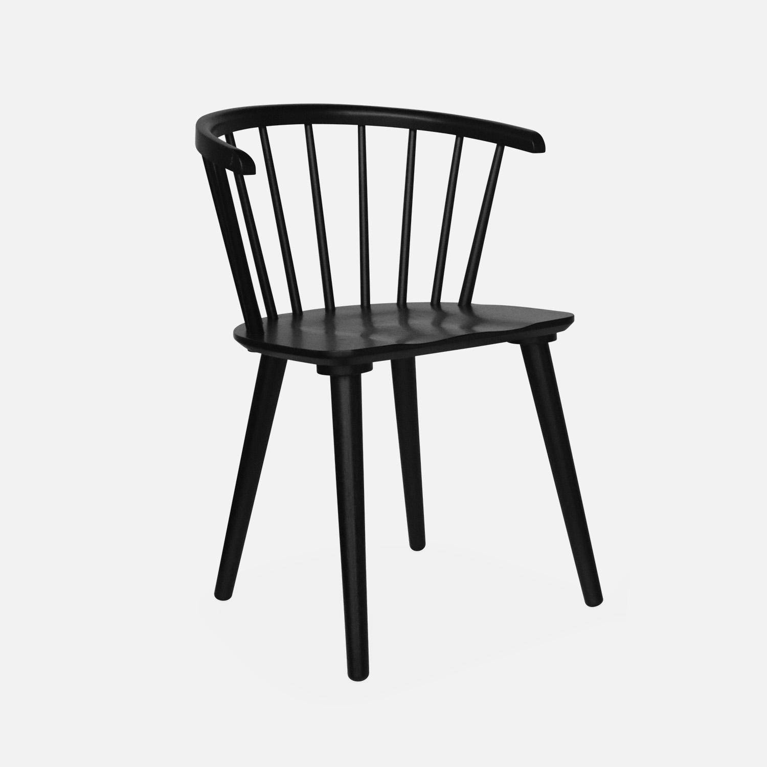 Lot de 4 chaises noires à barreaux en bois et contreplaqué, Paula, L 51 x P 53 x H 75cm Photo4