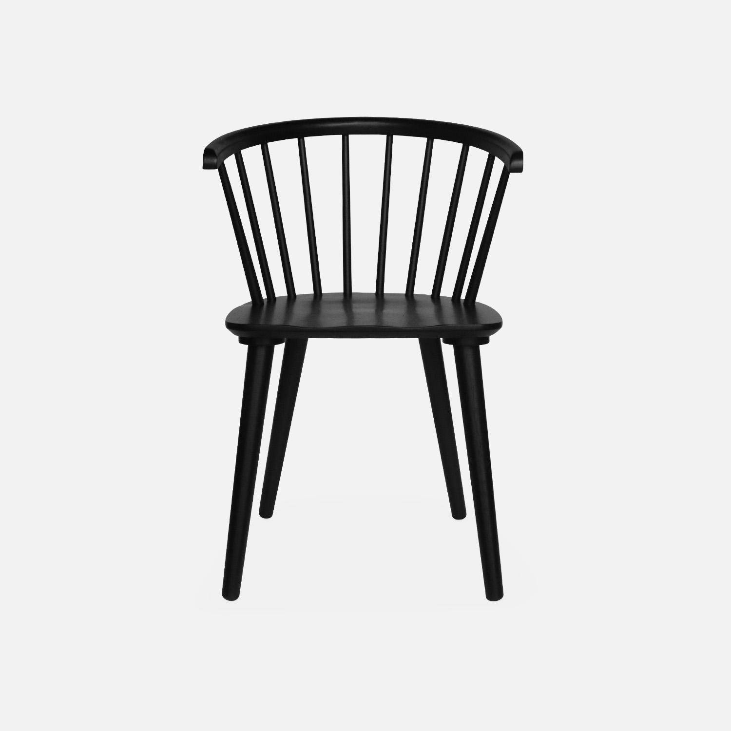 Lot de 4 chaises noires à barreaux en bois et contreplaqué, Paula, L 51 x P 53 x H 75cm Photo5
