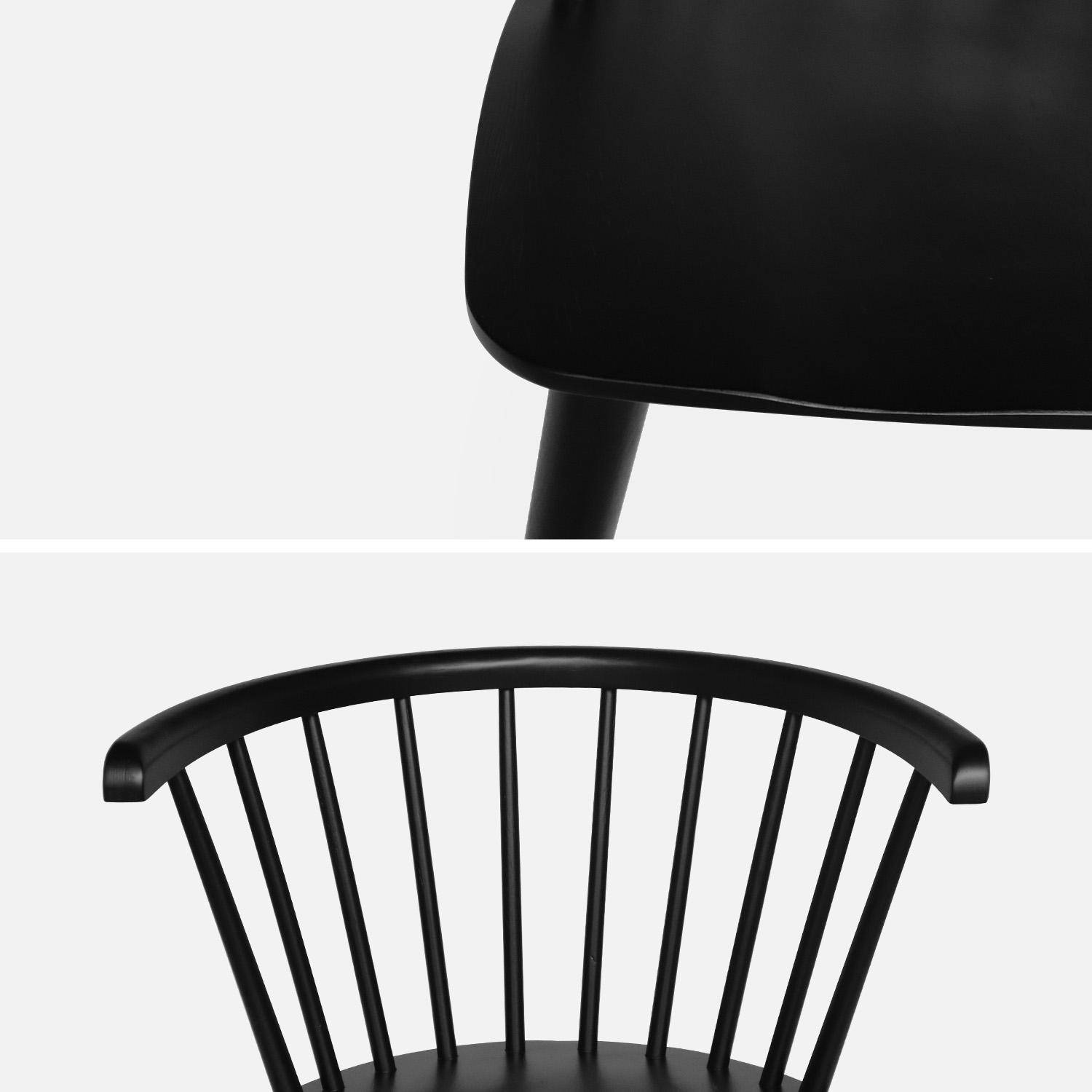 Lot de 4 chaises noires à barreaux en bois et contreplaqué, Paula, L 51 x P 53 x H 75cm Photo6