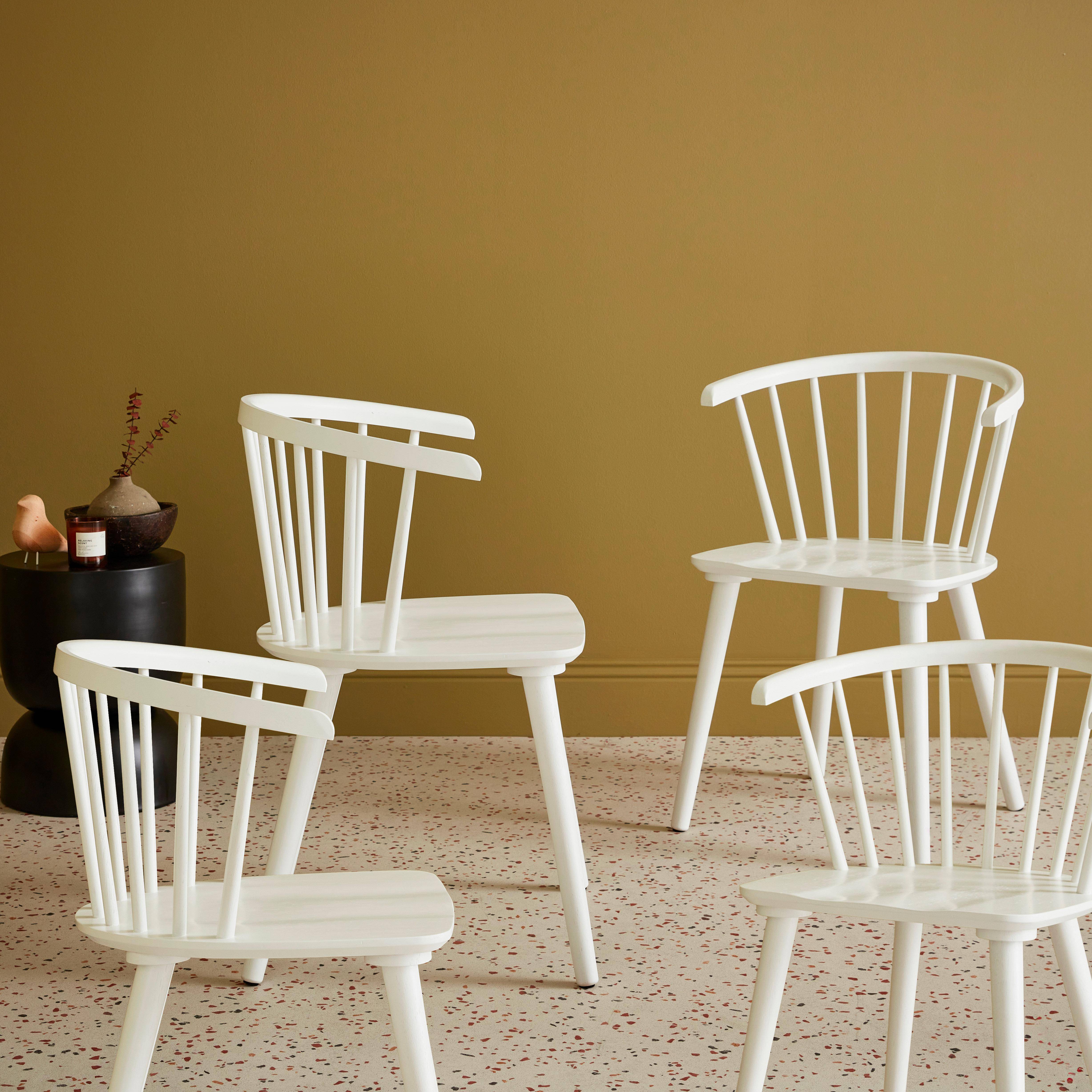 Set van 4 witte houten en multiplex barstoelen, Paula, B 51 x D 53 x H 75cm Photo2