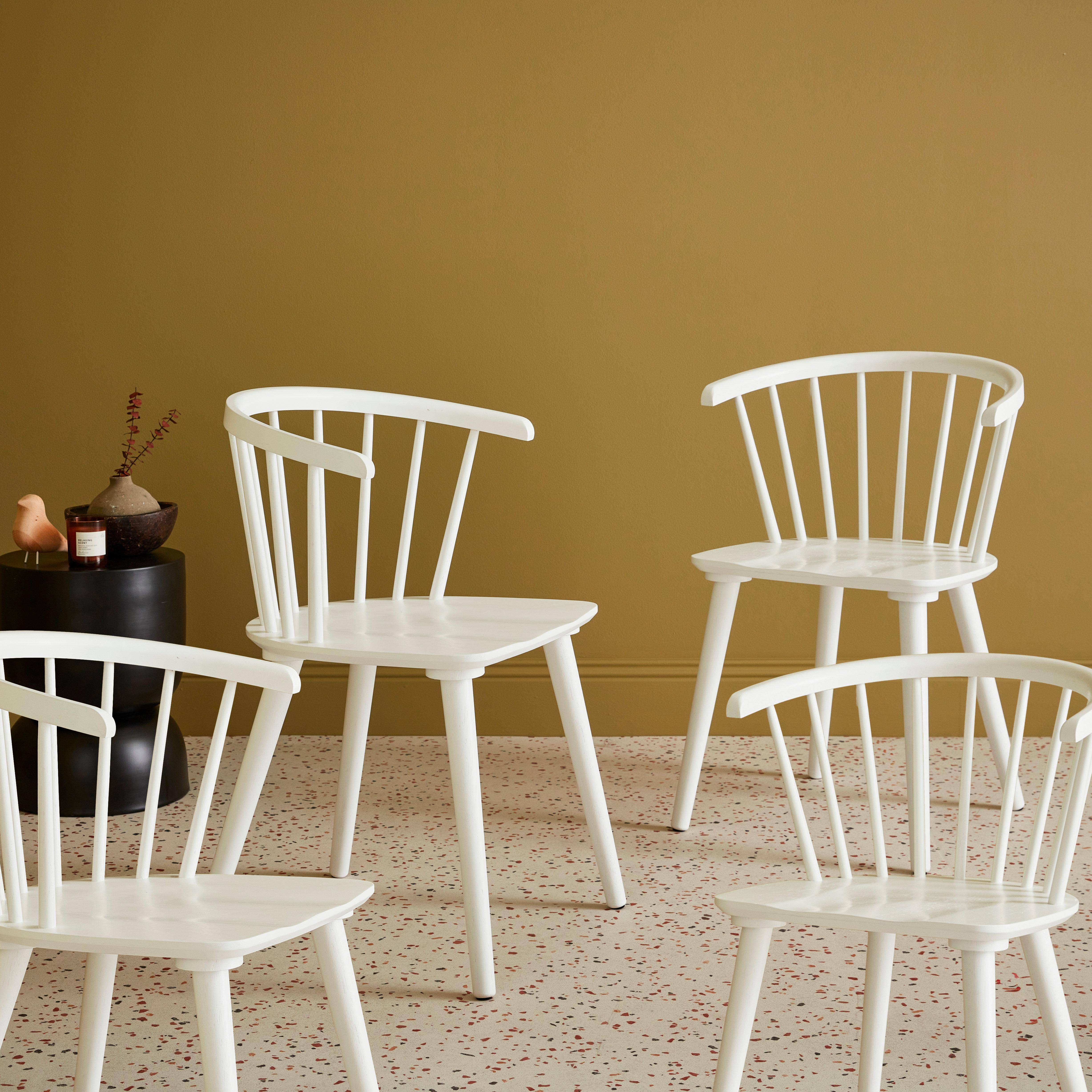 Set van 4 witte houten en multiplex barstoelen, Paula, B 51 x D 53 x H 75cm Photo1