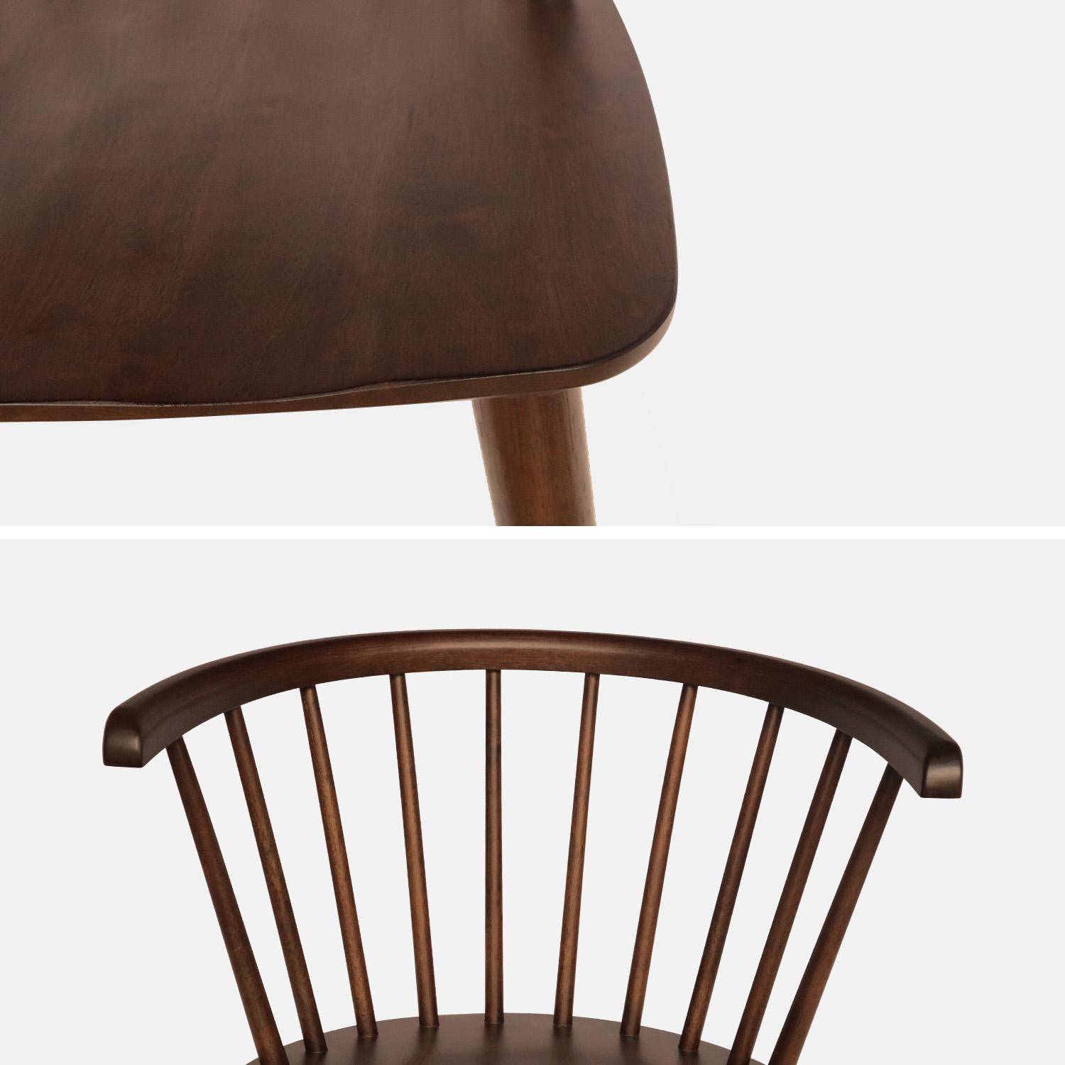 Lot de 4 chaises noyer à barreaux en bois et contreplaqué, Paula, L 51 x P 53 x H 75cm Photo6