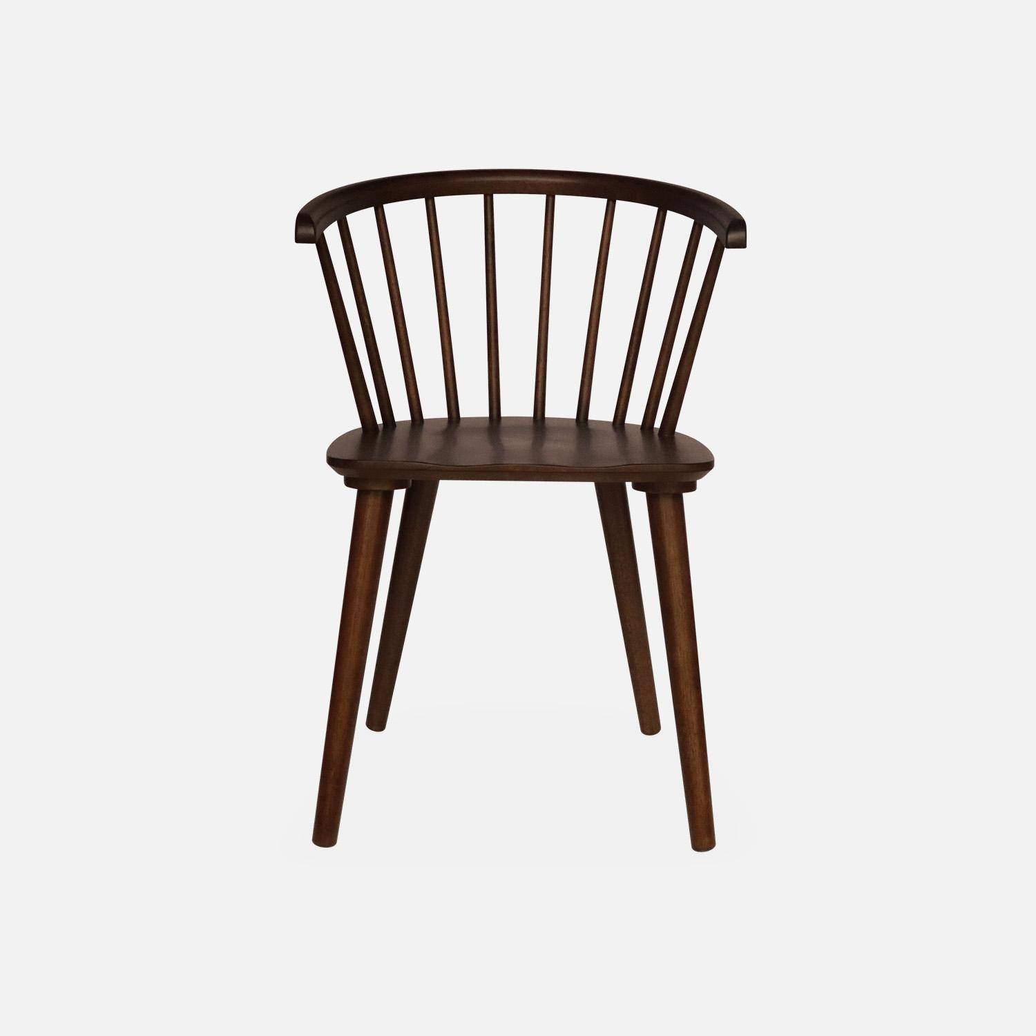 Lot de 4 chaises noyer à barreaux en bois et contreplaqué, Paula, L 51 x P 53 x H 75cm Photo5