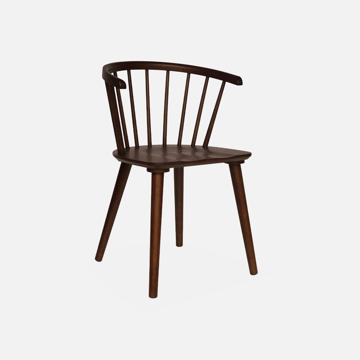 Lot de 4 chaises noyer à barreaux en bois et contreplaqué, Paula, L 51 x P 53 x H 75cm Photo4