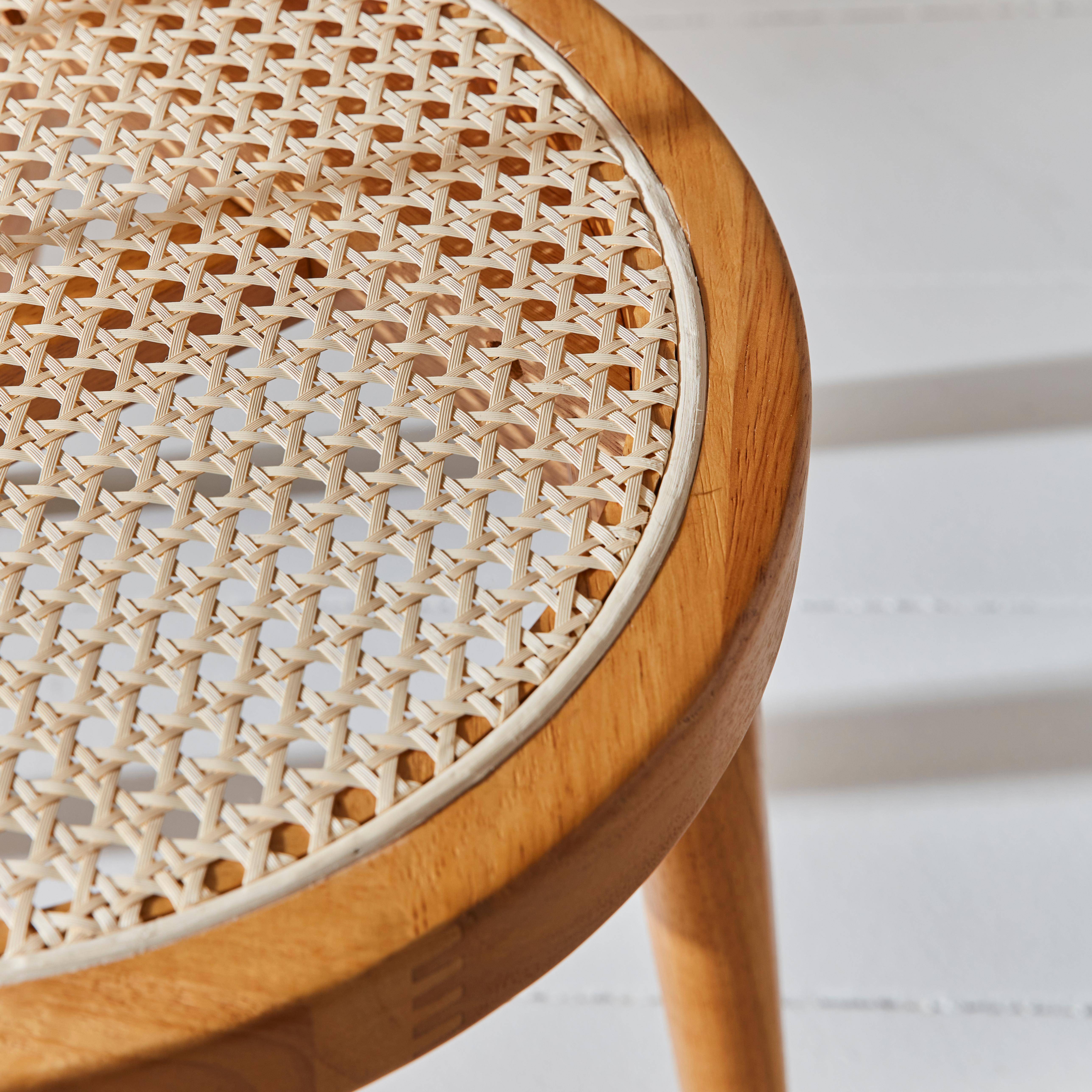 Set of 4 wooden and caned chairs, Nora, Natural, 53x53.5x76 cm Photo3