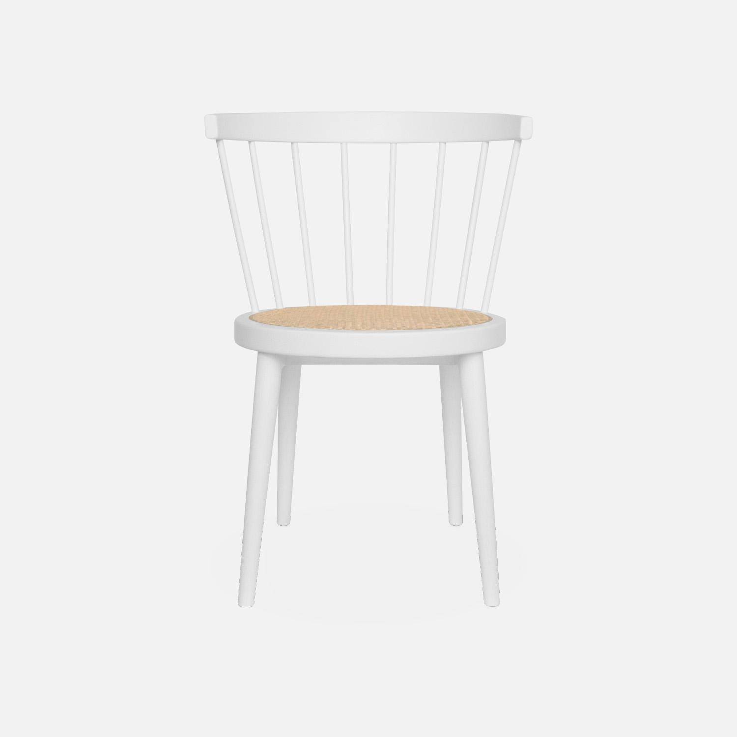 Silla de madera y rejilla, set de 4, Nora, Blanco, 53x53.5x76 cm Photo2