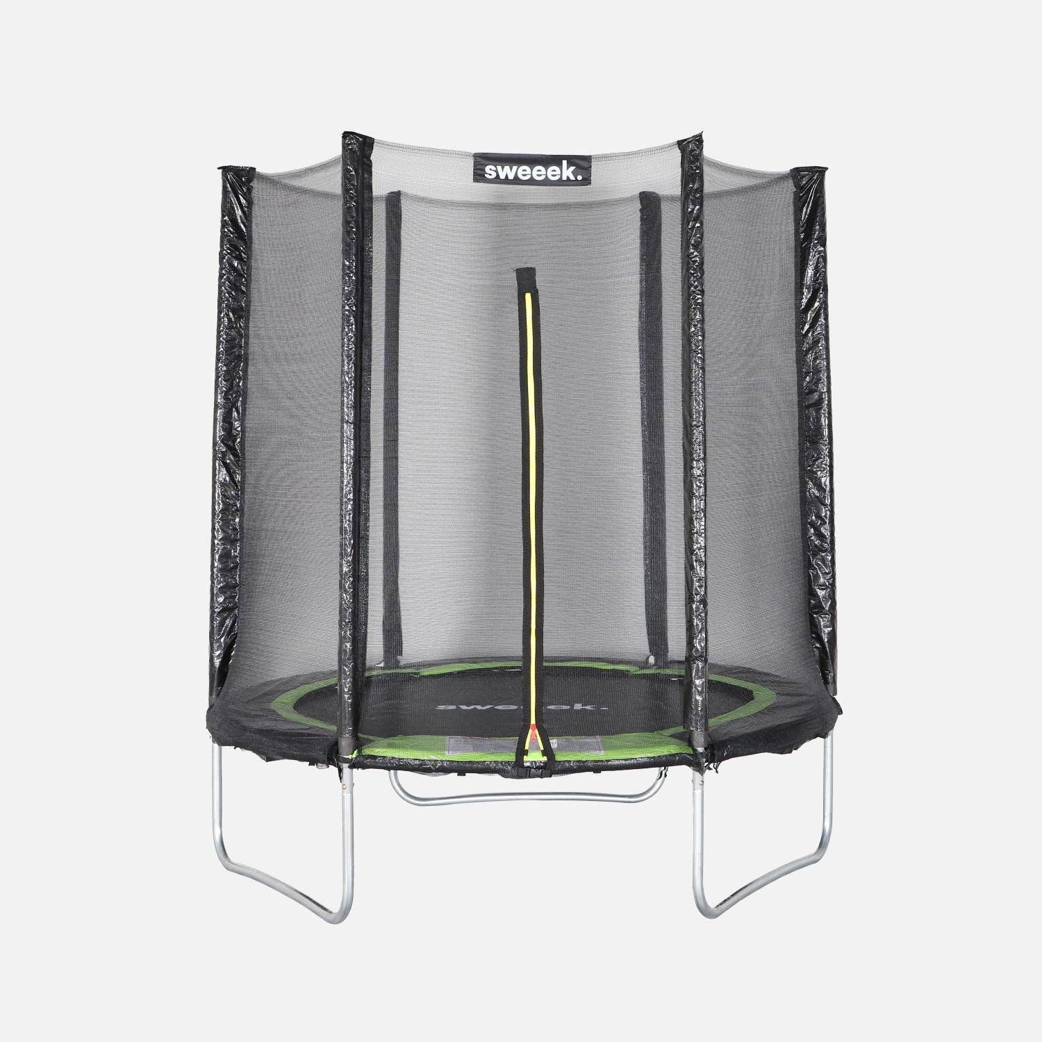 Trampolino 180cm con rete di protezione Verde - 183x183x54 cm,sweeek,Photo2
