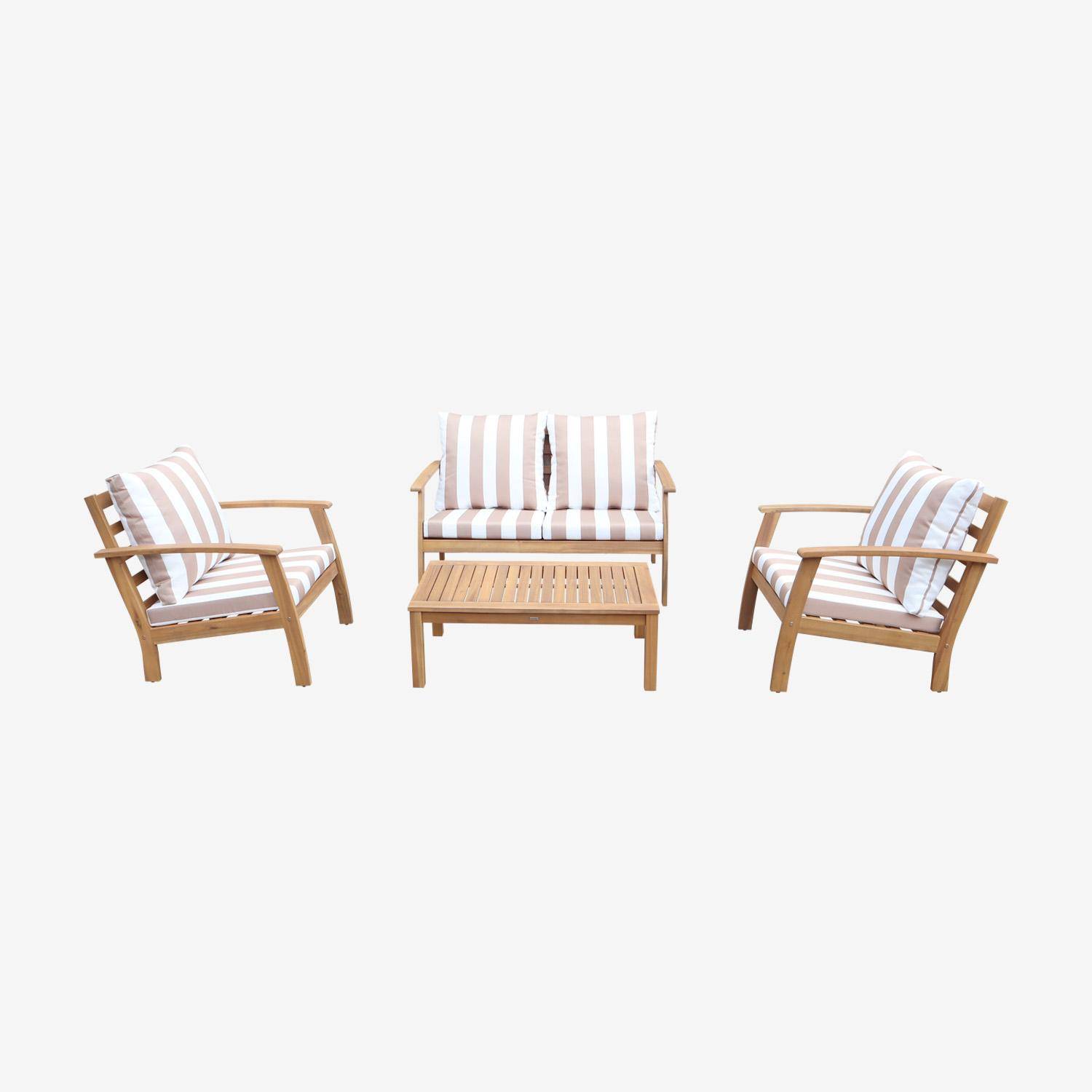 Muebles de jardín de madera de 4 plazas, Ushuaia, Madera, 123x82.7x74.6 cm Photo2