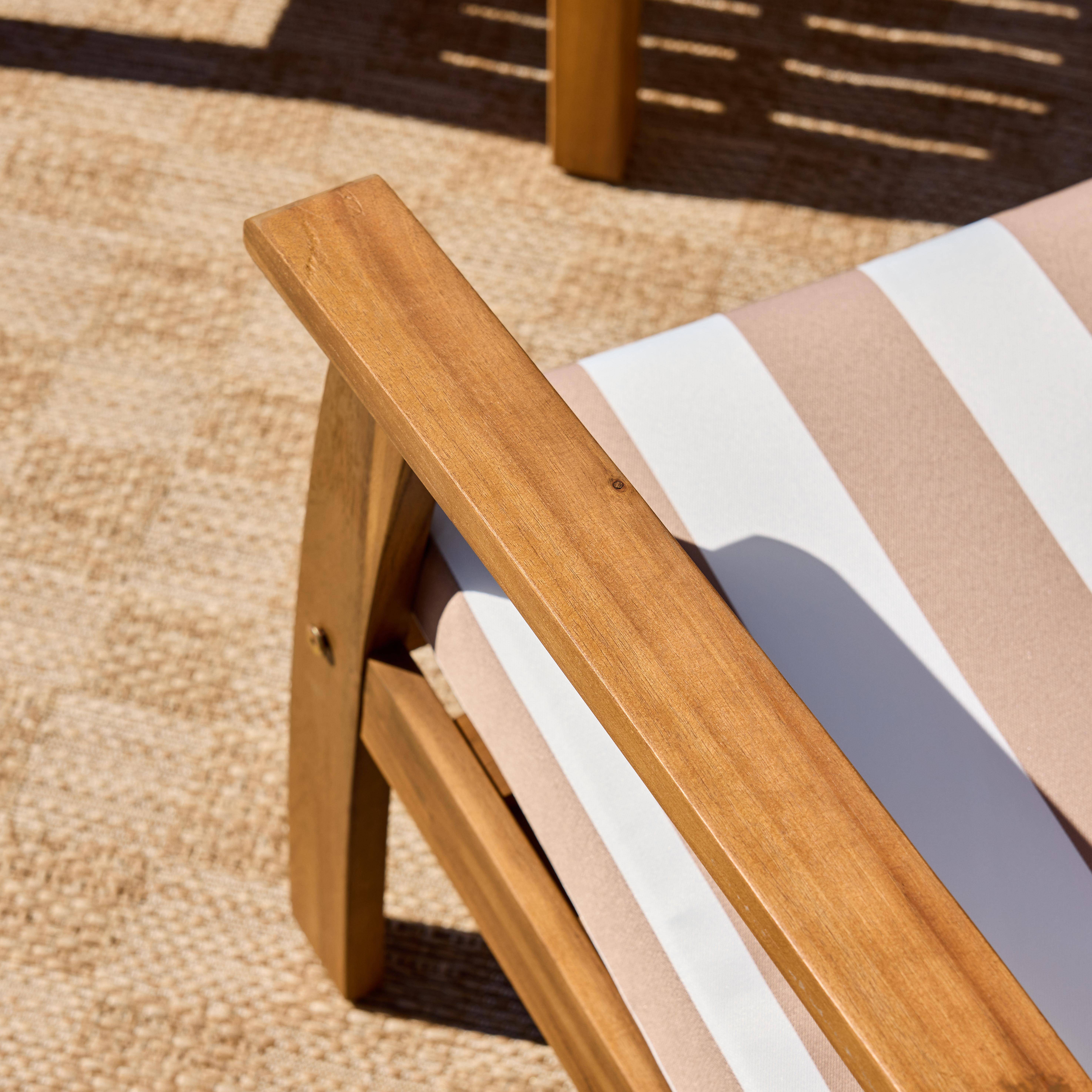 Salon de jardin en bois 4 places - Ushuaïa - Coussins beige, canapé, fauteuils et table basse en acacia, design Photo4