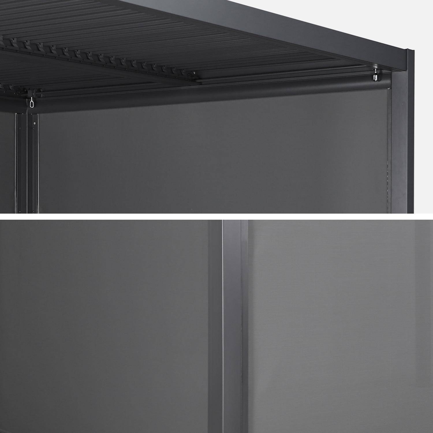 Pergola bioclimatique, aluminium et acier, 3x4m avec store 3m + store 4m Photo4