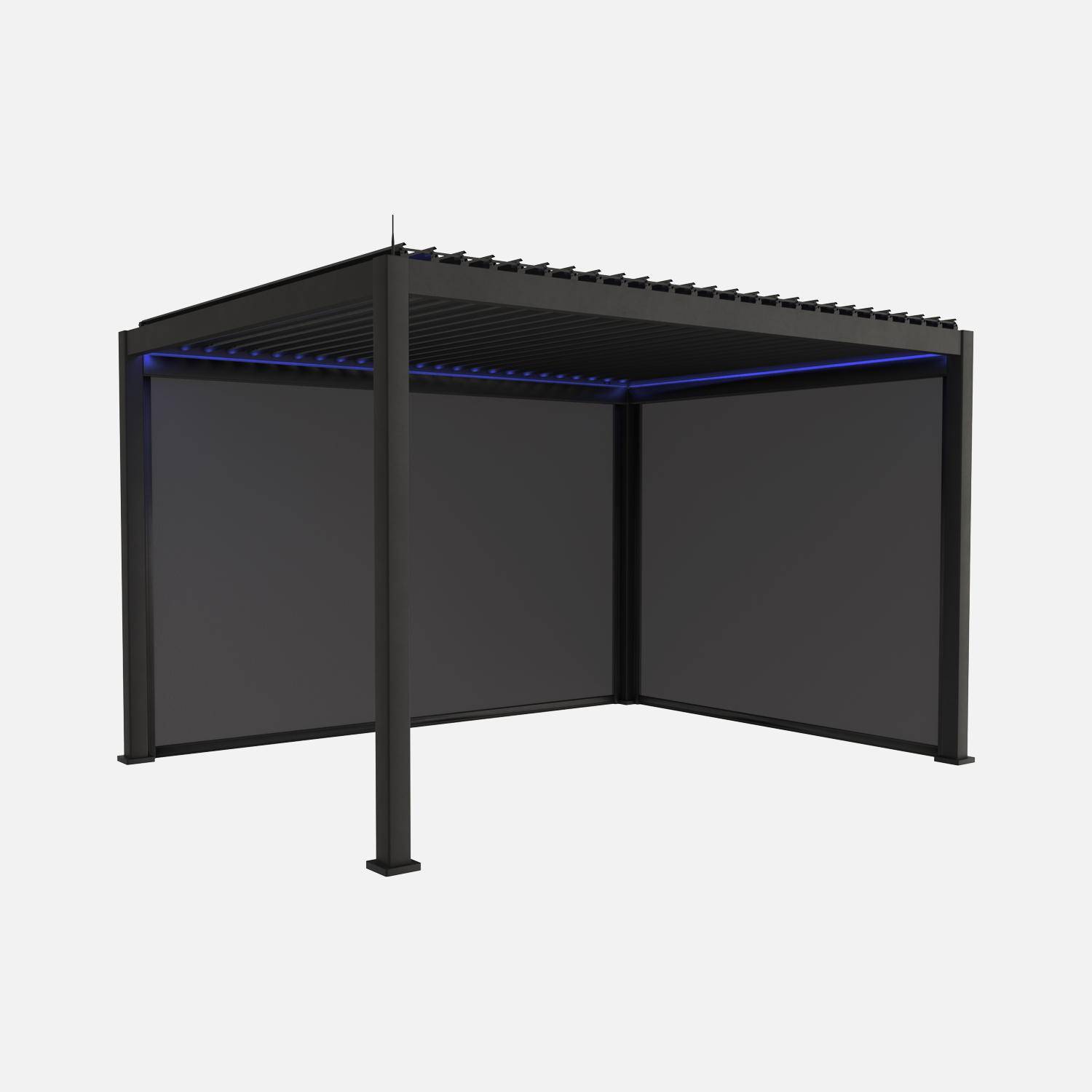 LED Pergola 3x4m + Markise 3m + Markise 4m anthrazit | sweeek