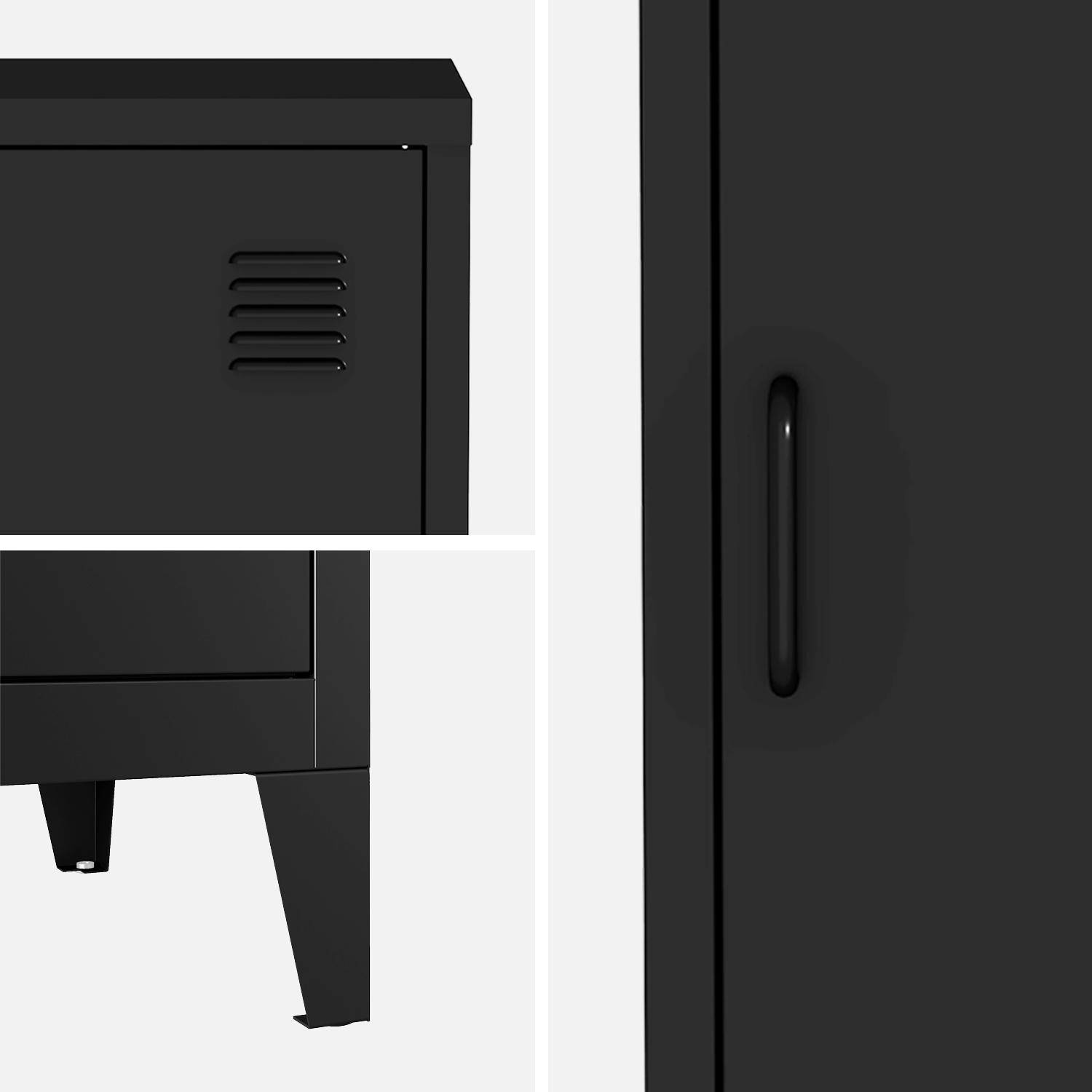 Metal bedroom cabinet, 4 storage spaces, set of 3, Soho, Black, 38x38x180 cm Photo6