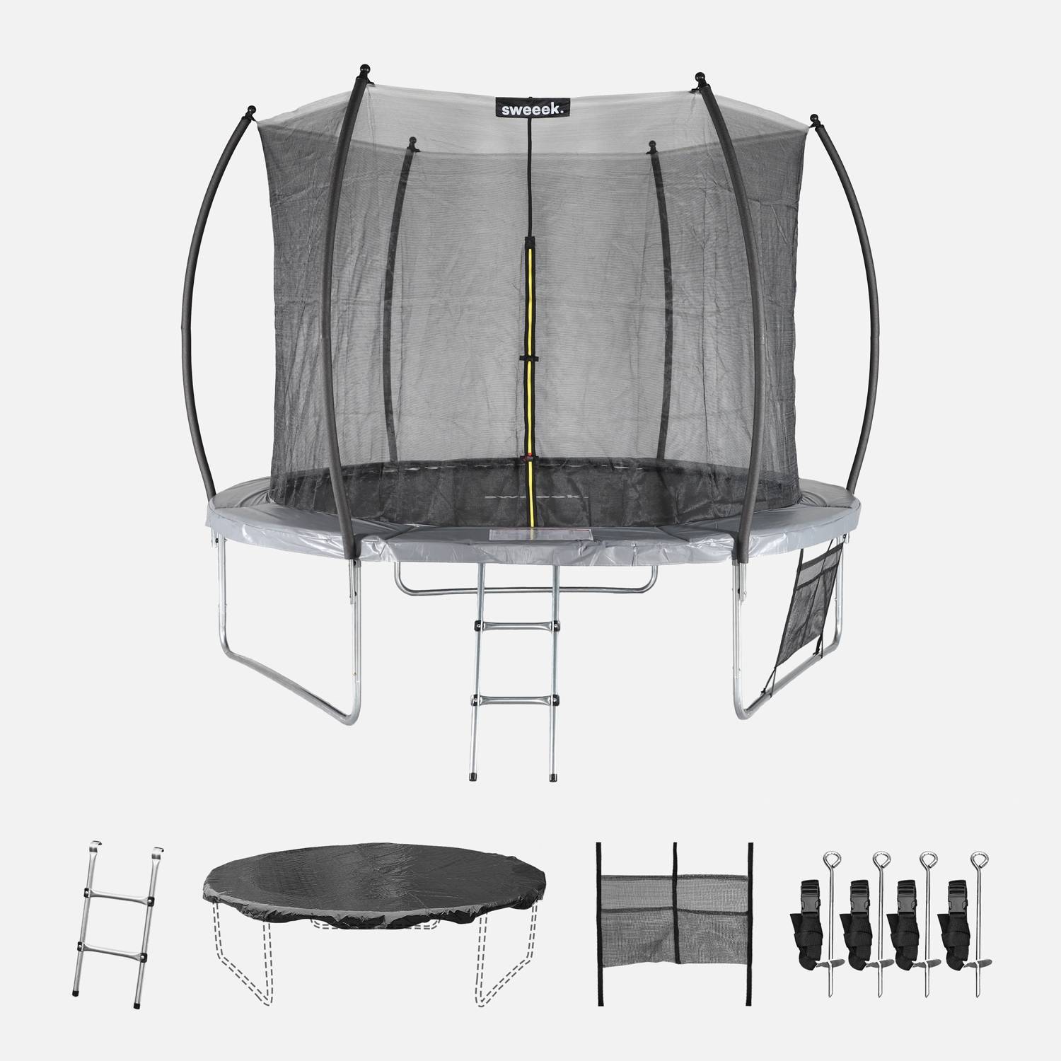 Alice's Garden Kit Fissaggio Trampolino: 4 Picchetti E Cinghie Di Sicurezza Per Tutti I Modelli