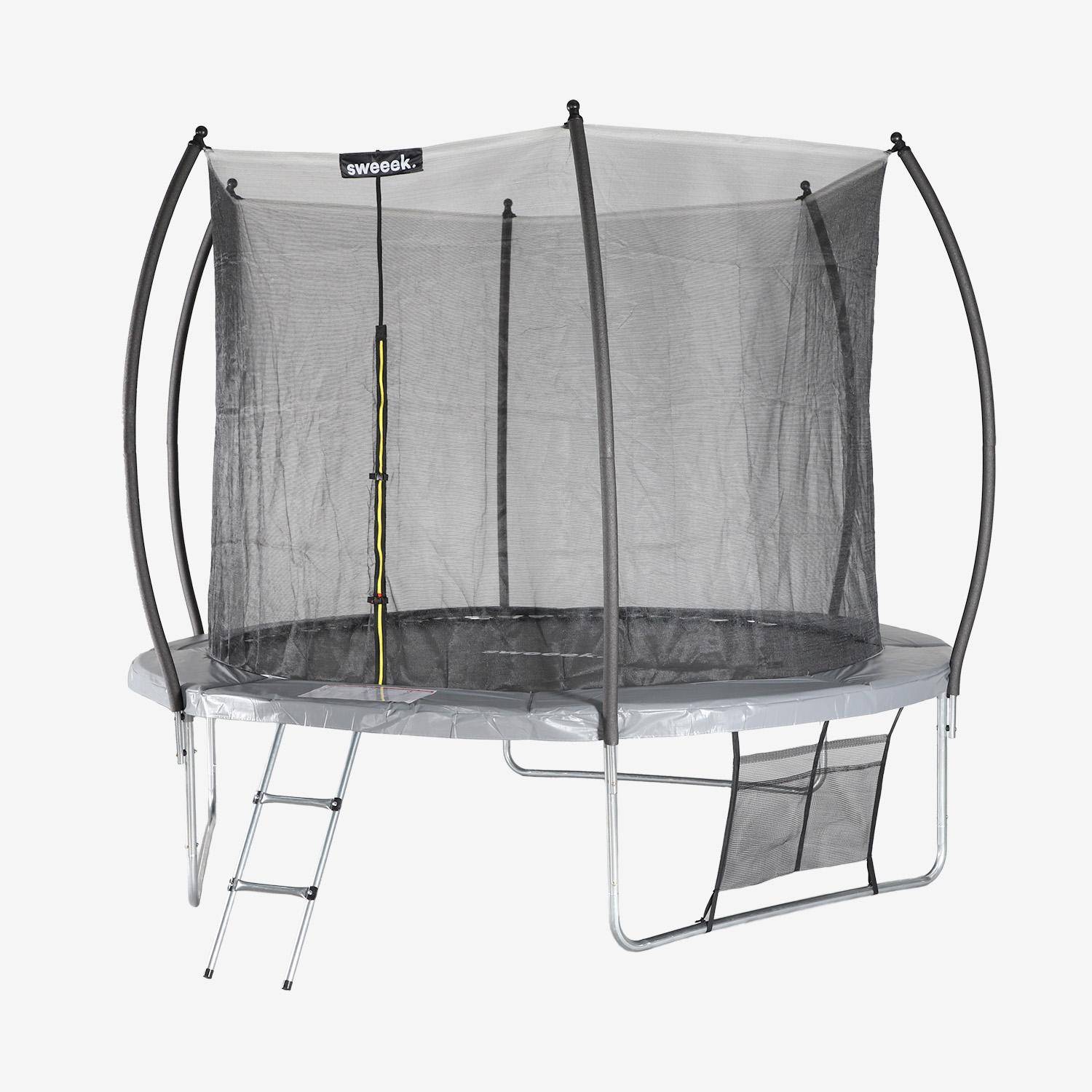 Trampolino 305cm con rete interna e pacco di accessori, Mars Inner XXL, Grigio, 303x303x76 cm Photo3