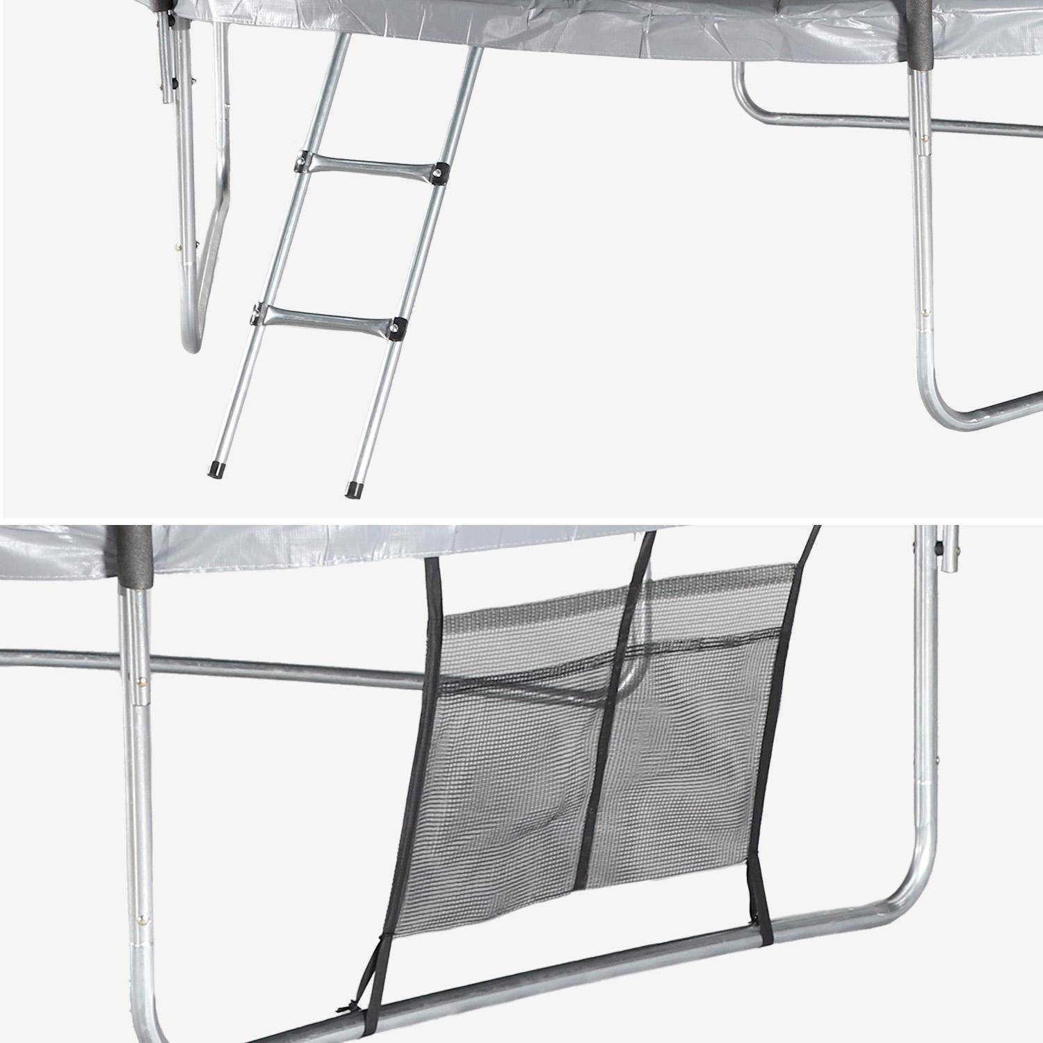 Trampolino 305cm con rete interna e pacco di accessori, Mars Inner XXL, Grigio, 303x303x76 cm Photo4