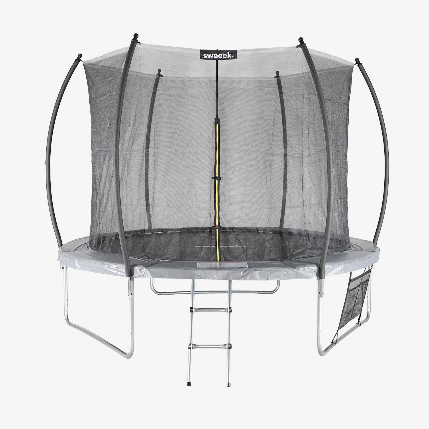 Trampolino 305cm con rete interna e pacco di accessori, Mars Inner XXL, Grigio, 303x303x76 cm Photo2