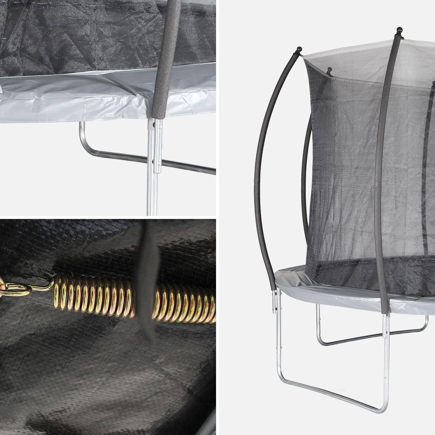 Trampolino 370cm rete interna con set di accessori, Saturne Inner XXL, Grigio, 365x365x80 cm Photo6